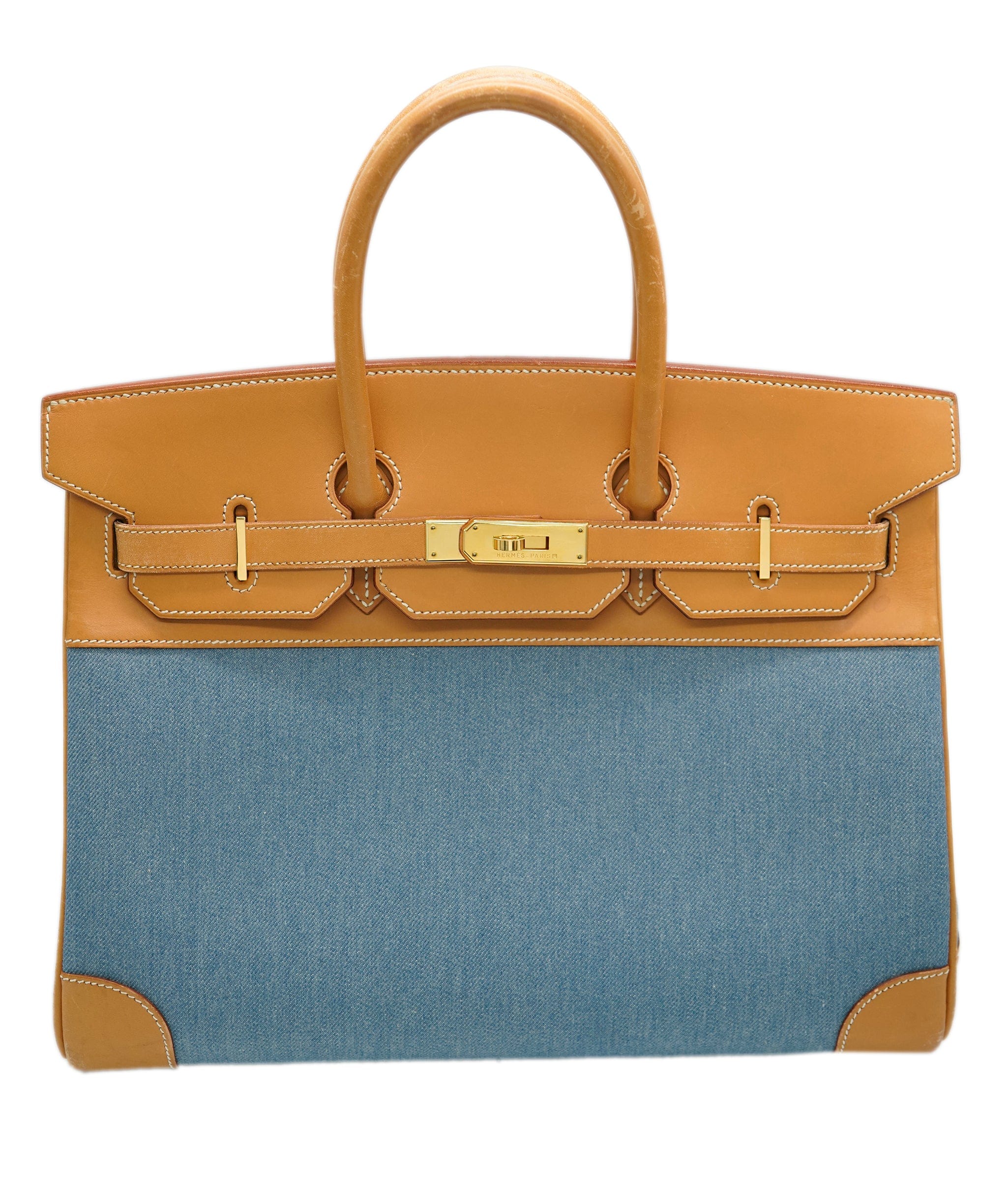 Hermès Hermes Birkin 35 denim & natural barenia leather  - AJC0689