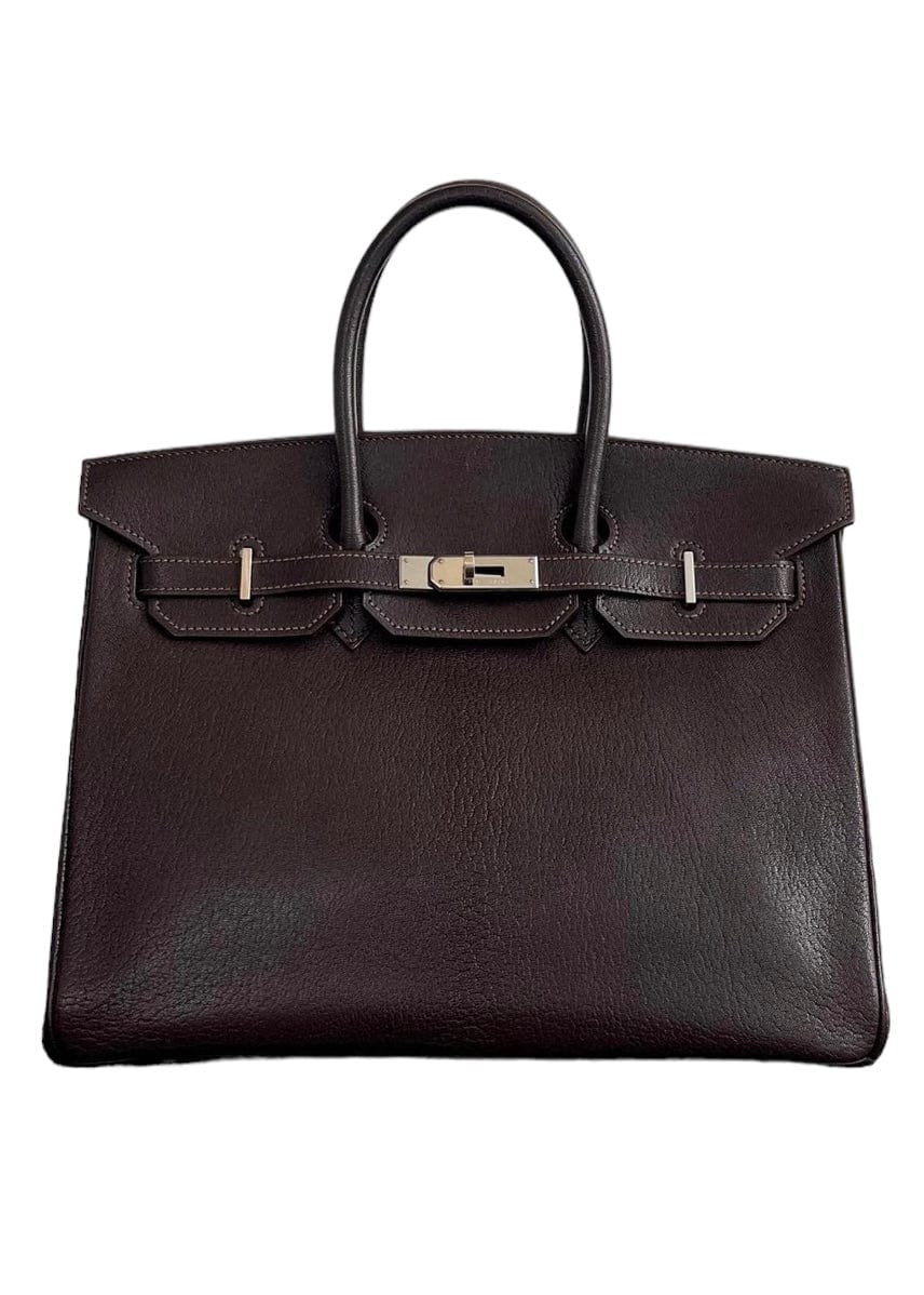 Hermès Hermes Birkin 35 Ebene Chevre PHW #G SKCY002