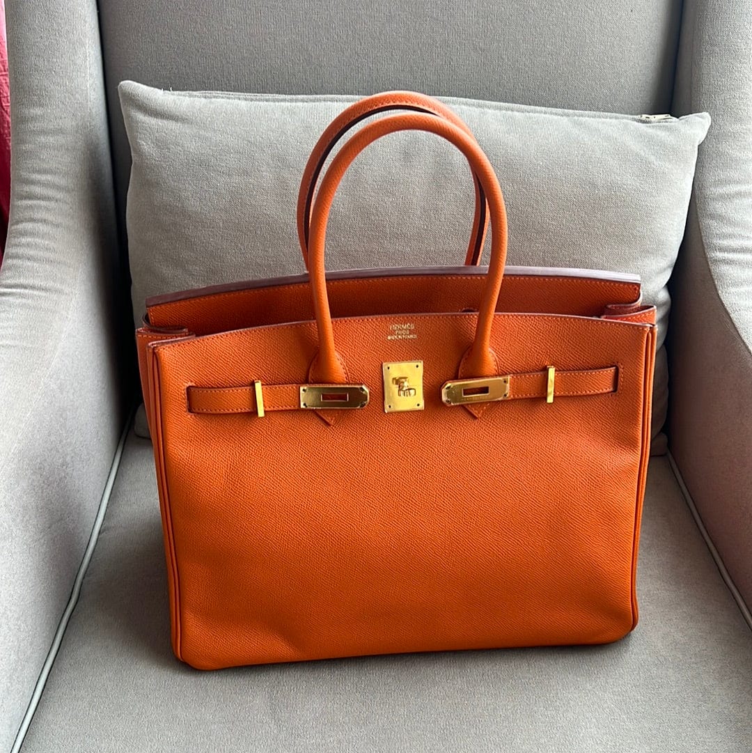 Hermès Hermes Birkin 35 Orange Epsom GHW #C ASL8702