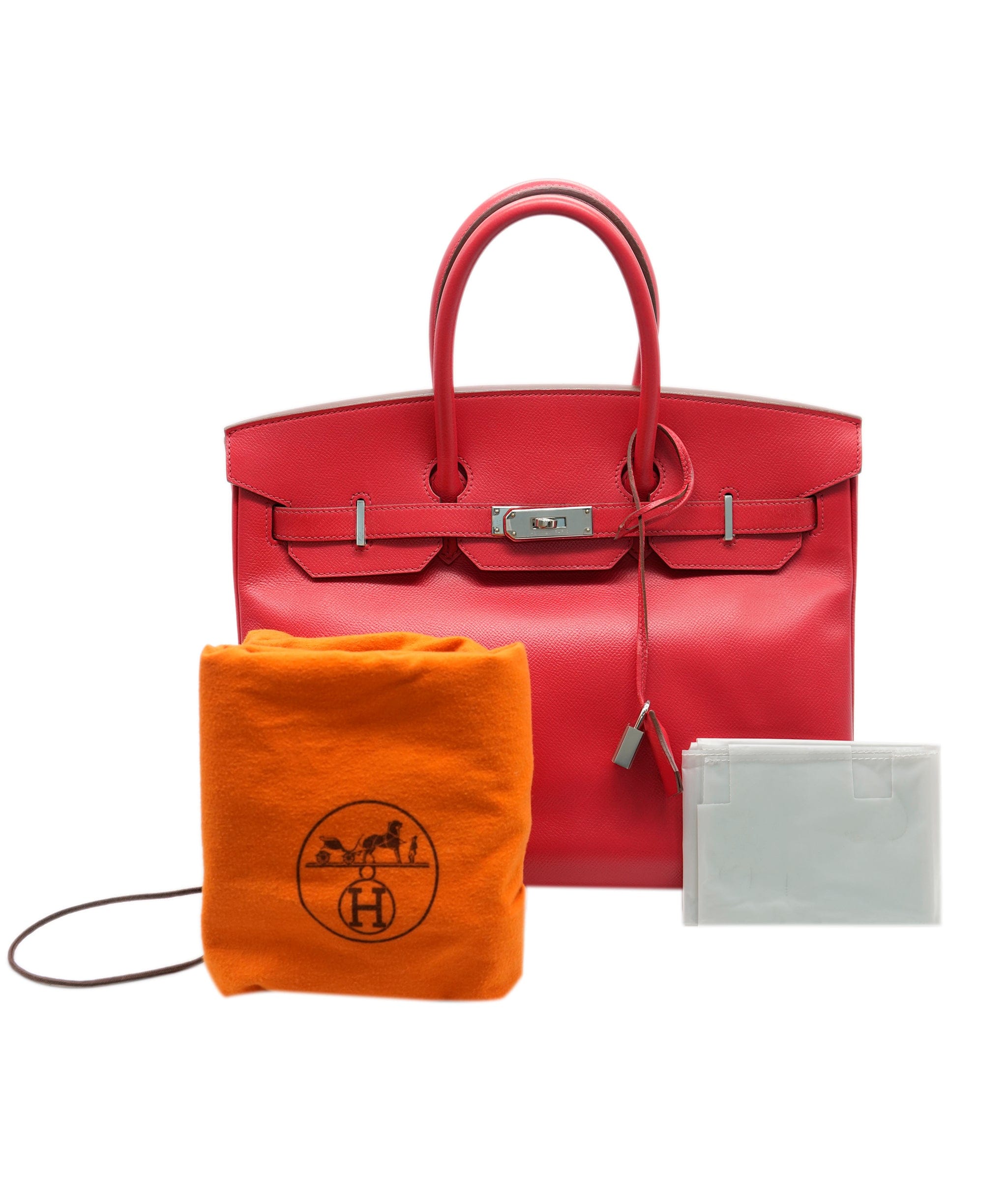 Hermès Hermes Birkin 35 Rouge Casaque Epsom Leather PHW  AGC1662