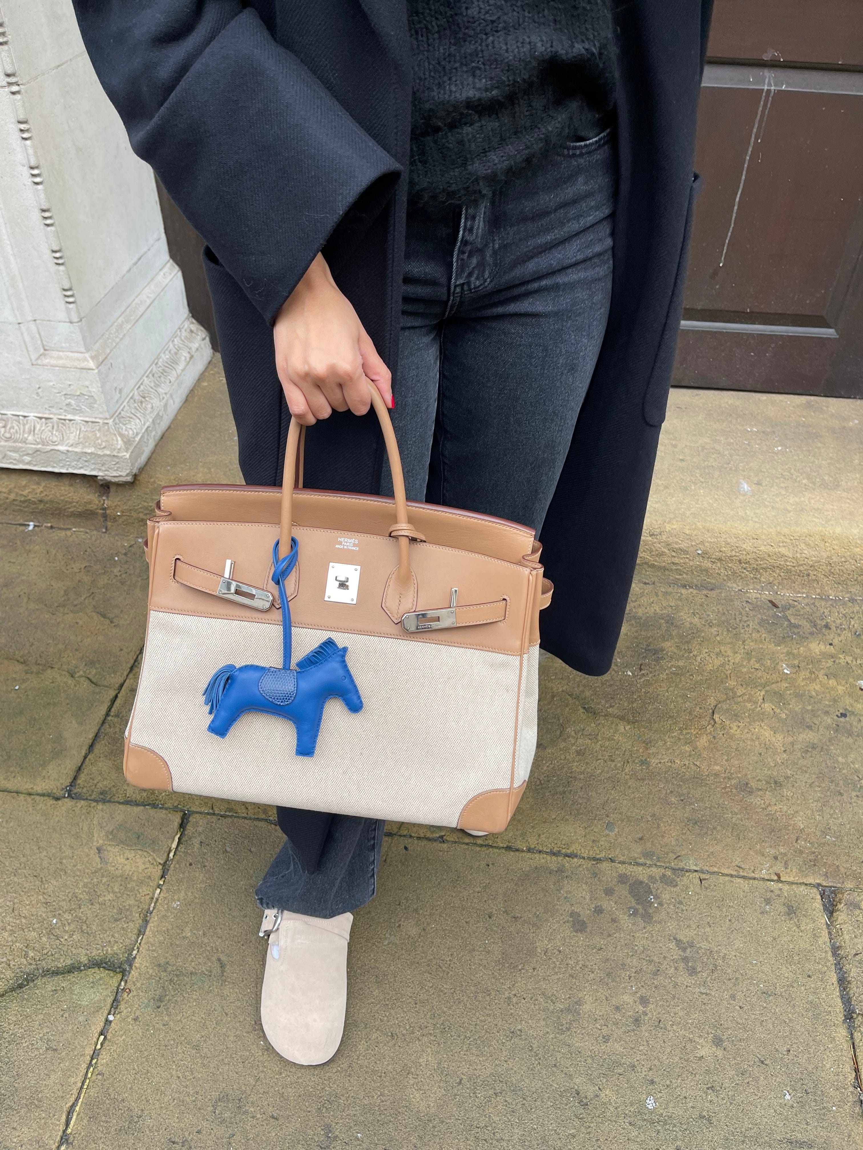 Hermès Hermès Birkin 35 Toile and Swift Biscuit  PHW ALC1195