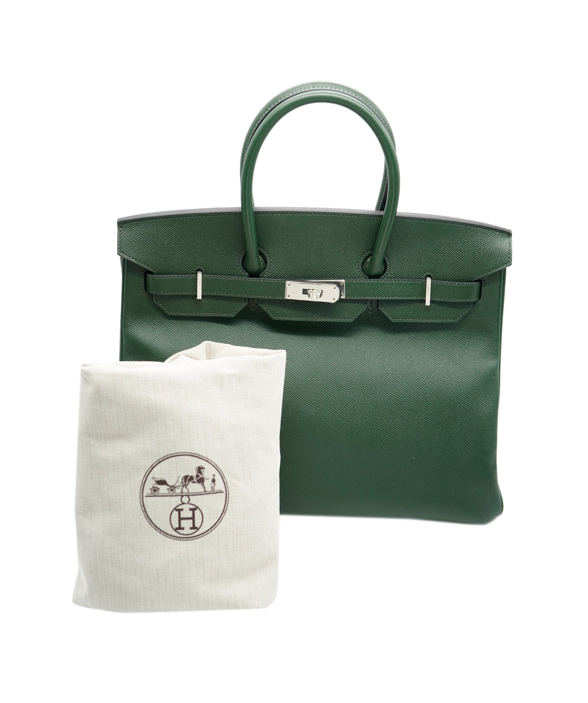 Hermès Hermes Birkin 35 Vert Anglais Epsom PHW #R ASL8909