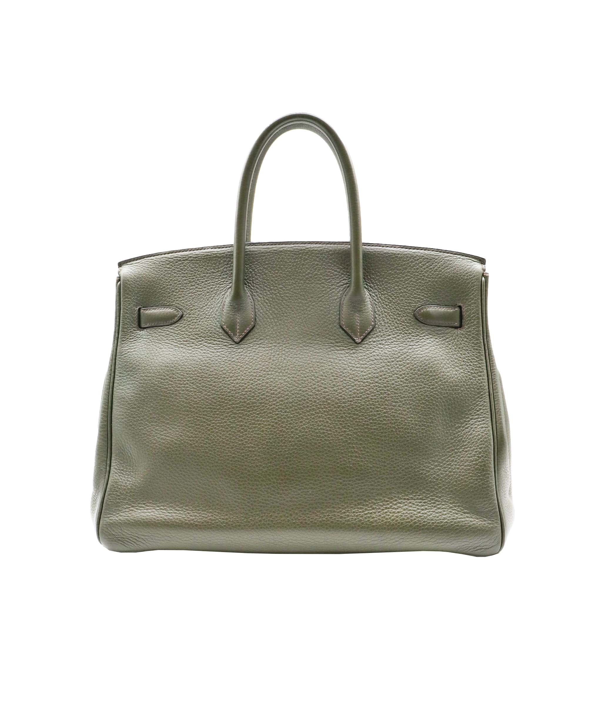 Hermès HERMES BIRKIN 35 VERT CLEMENCE HAND BAG □E DXBS0597