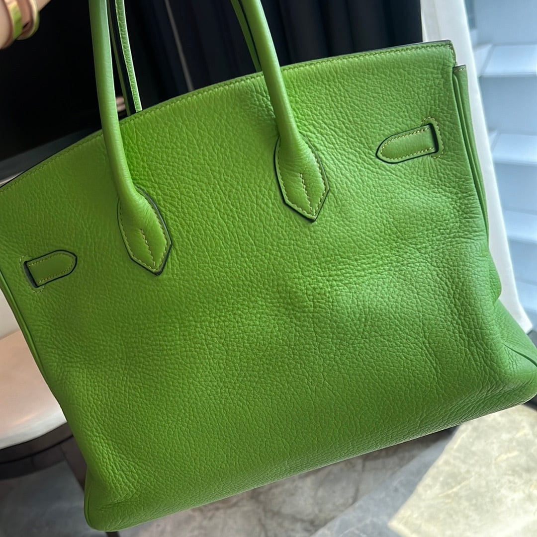 Hermès Hermès Birkin 35 Vert Cru Clemence PHW #G ASC4919