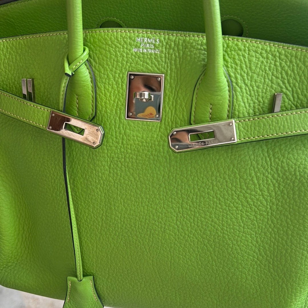 Hermès Hermès Birkin 35 Vert Cru Clemence PHW #G ASC4919