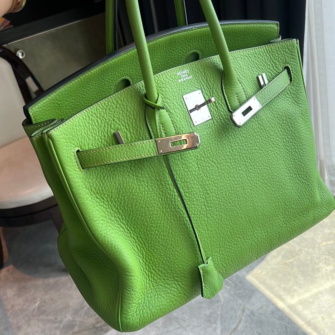 Hermès Hermès Birkin 35 Vert Cru Clemence PHW #G ASC4919