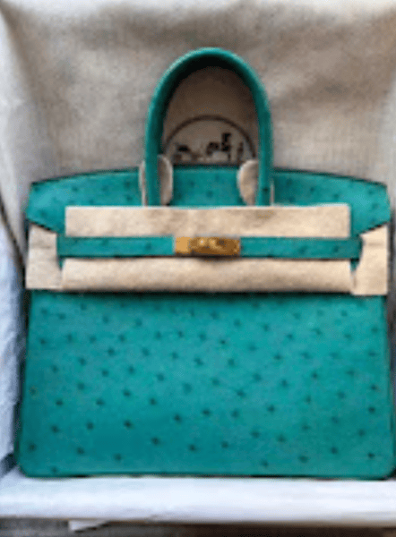 Hermes Hermes Birkin25 Vert verone ghw D Ostrich ALTC0749