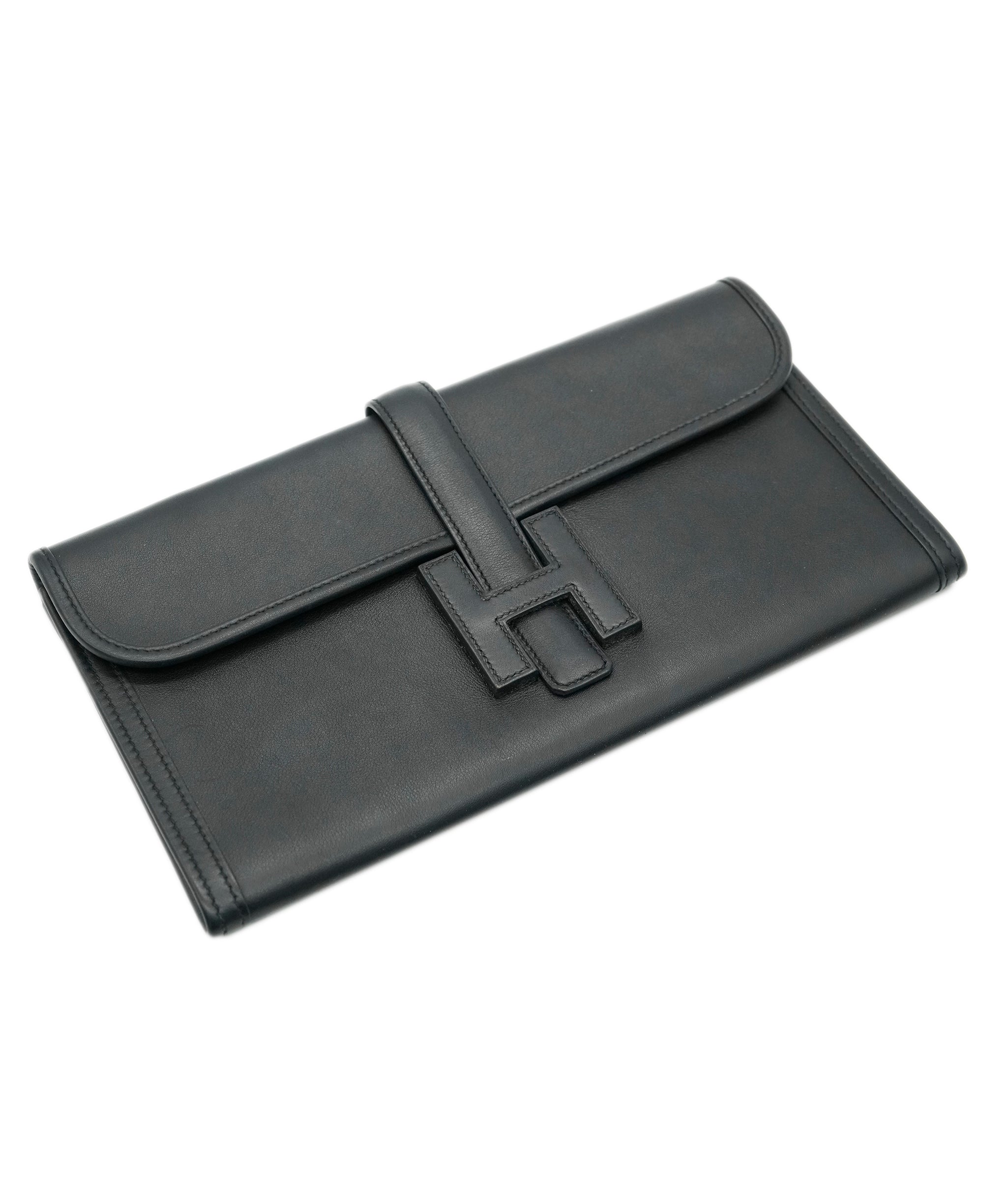 Hermès hermes black evercolor jige clutch elan  ASL10861