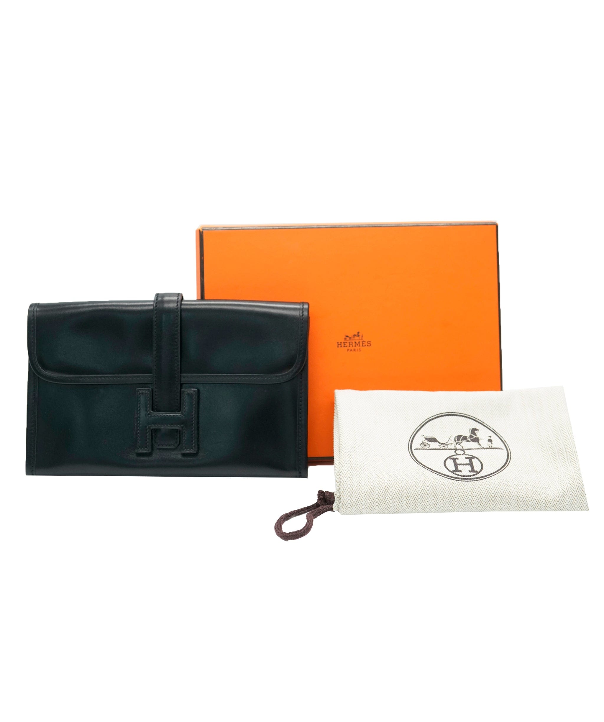 Hermès Hermes Black Jige Mini Clutch  ALL0749