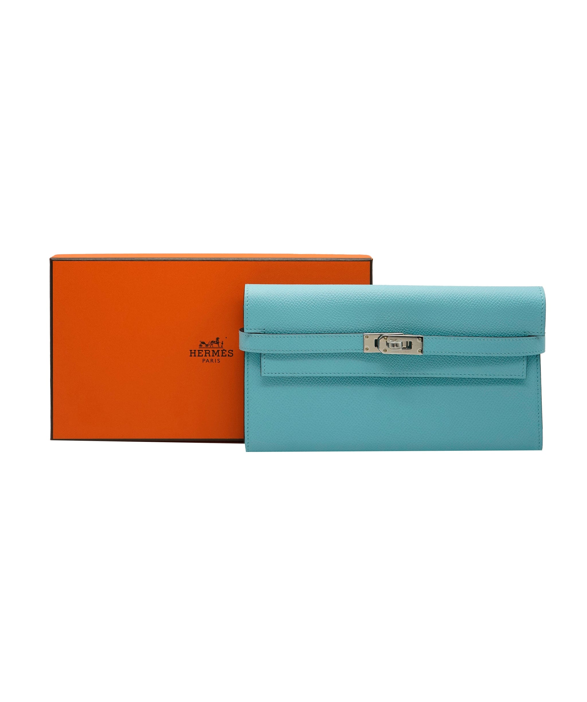 Hermès Hermes blue kelly wallet with PHW  - AJC0502