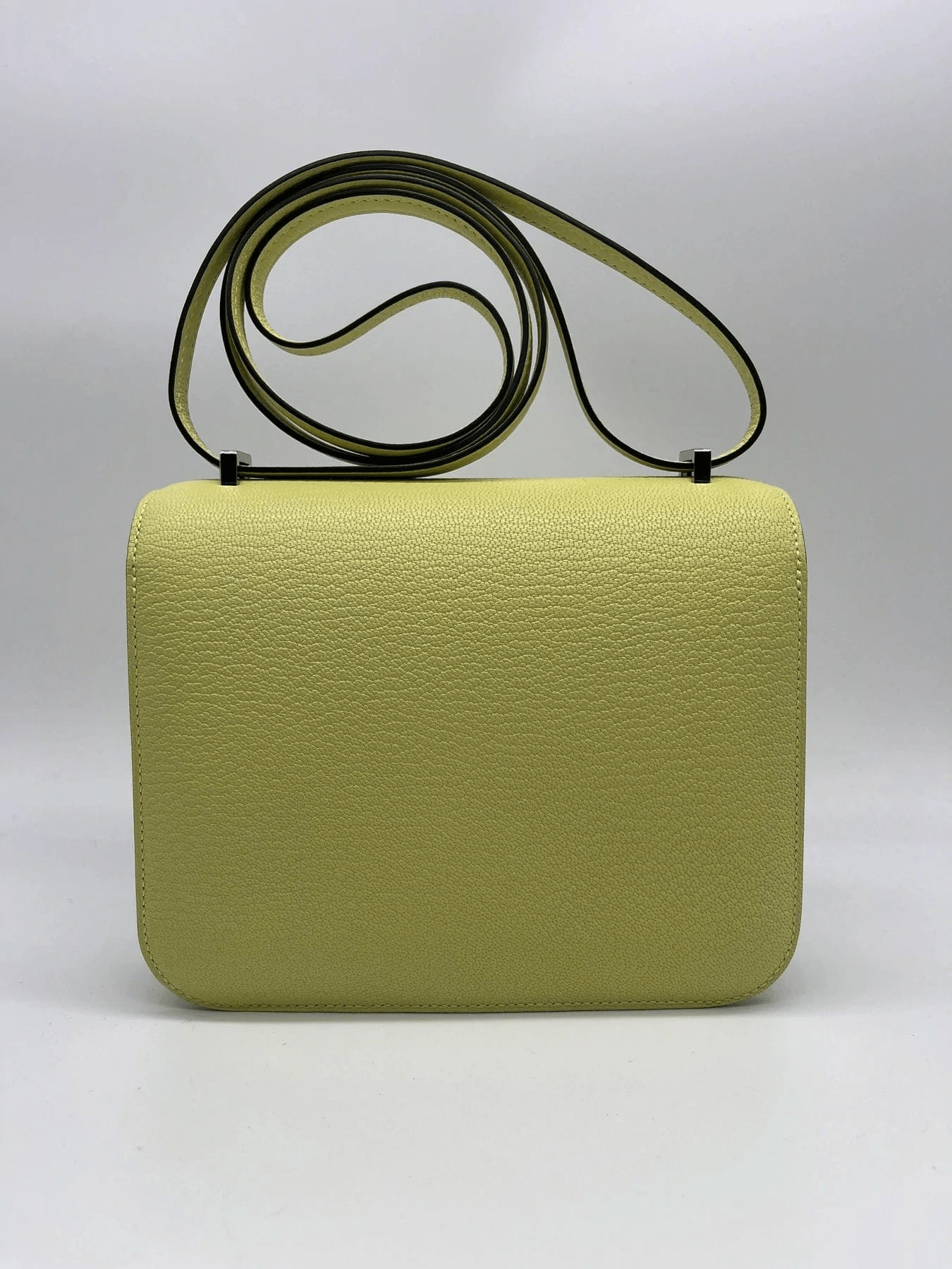 Hermès HERMÈS CONSTANCE 18CM JAUNE BOURGEON Chèvre Leather with Palladium Hardware