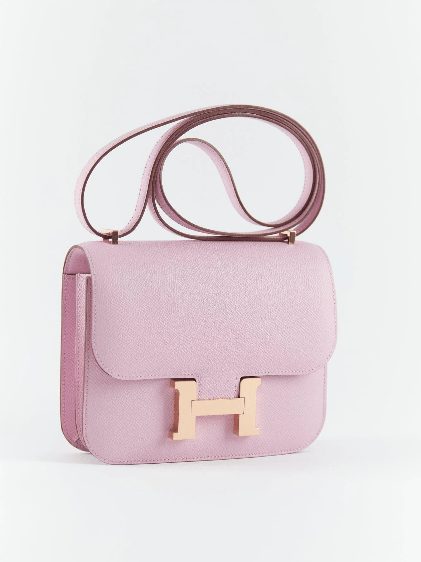 Hermès HERMÈS CONSTANCE 18CM MAUVE SYLVESTER Epsom Leather with Rose Gold Hardware