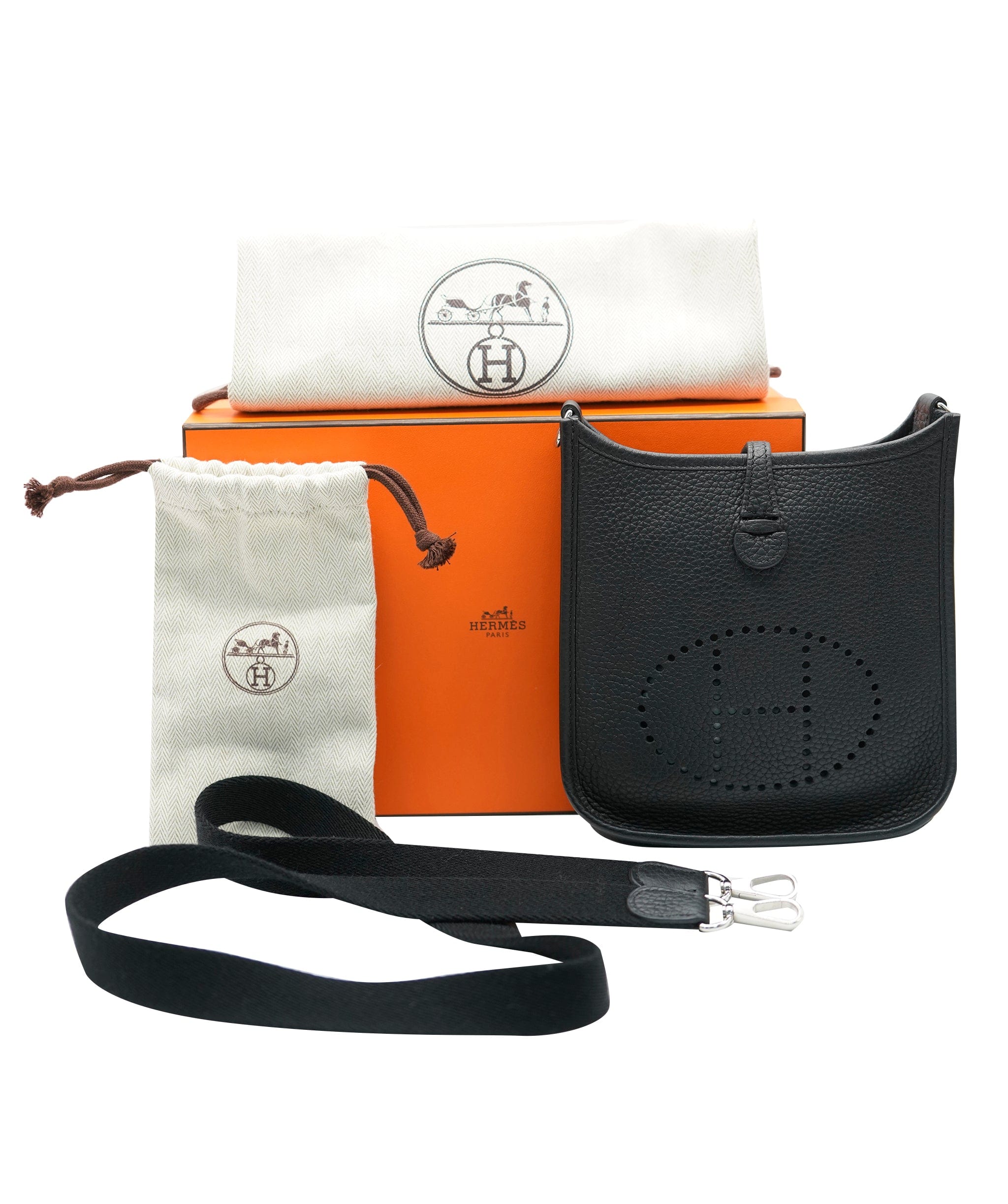 Hermès Hermes Evelyne TPM Black PHW Full Set  AGL2526