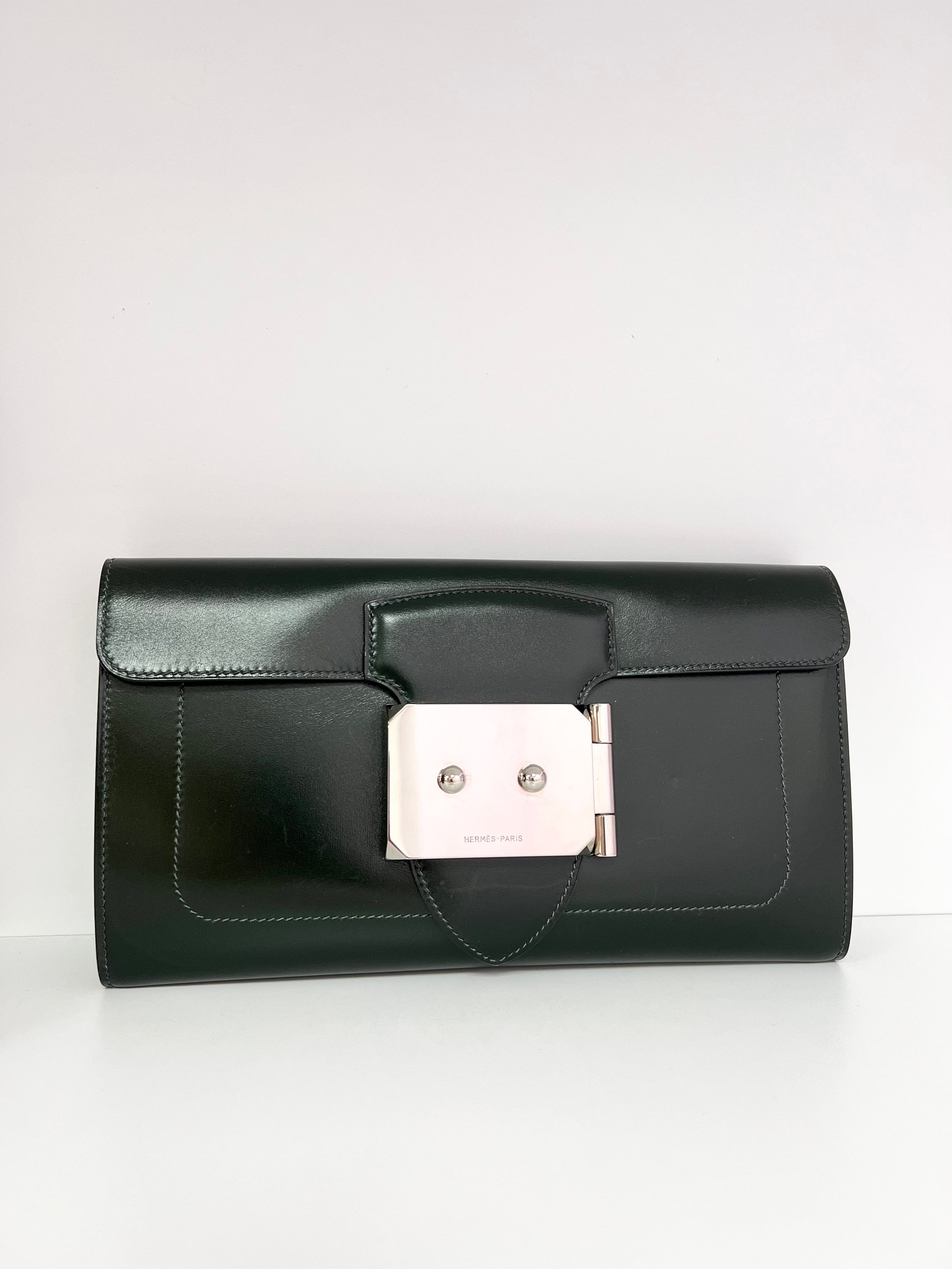 Hermès Hermes Goodlock Clutch Vert Fonce PHW SYCK460