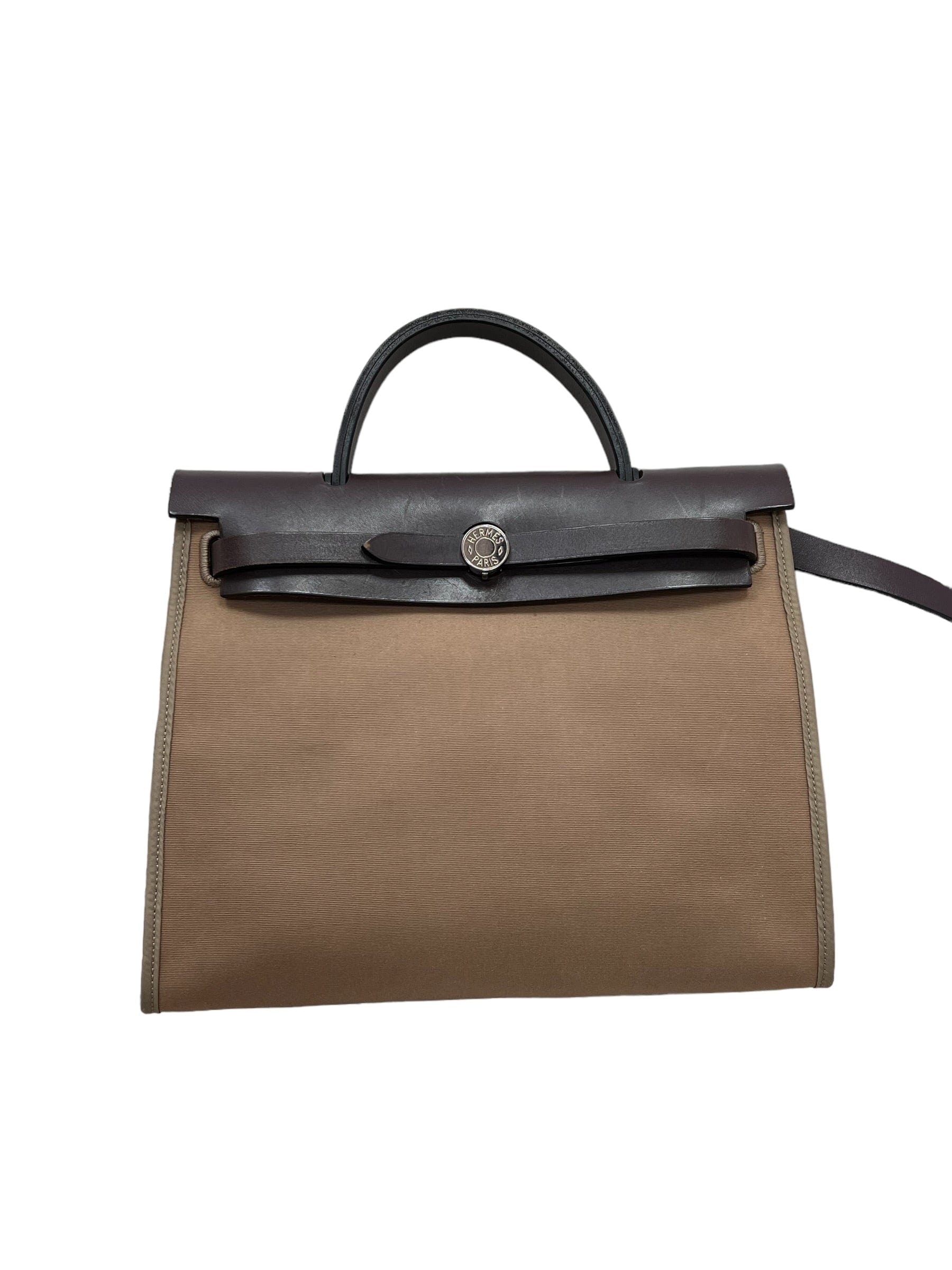 Hermès Hermes Herbag 31 Khaki / Brown PHW #O SKC1646