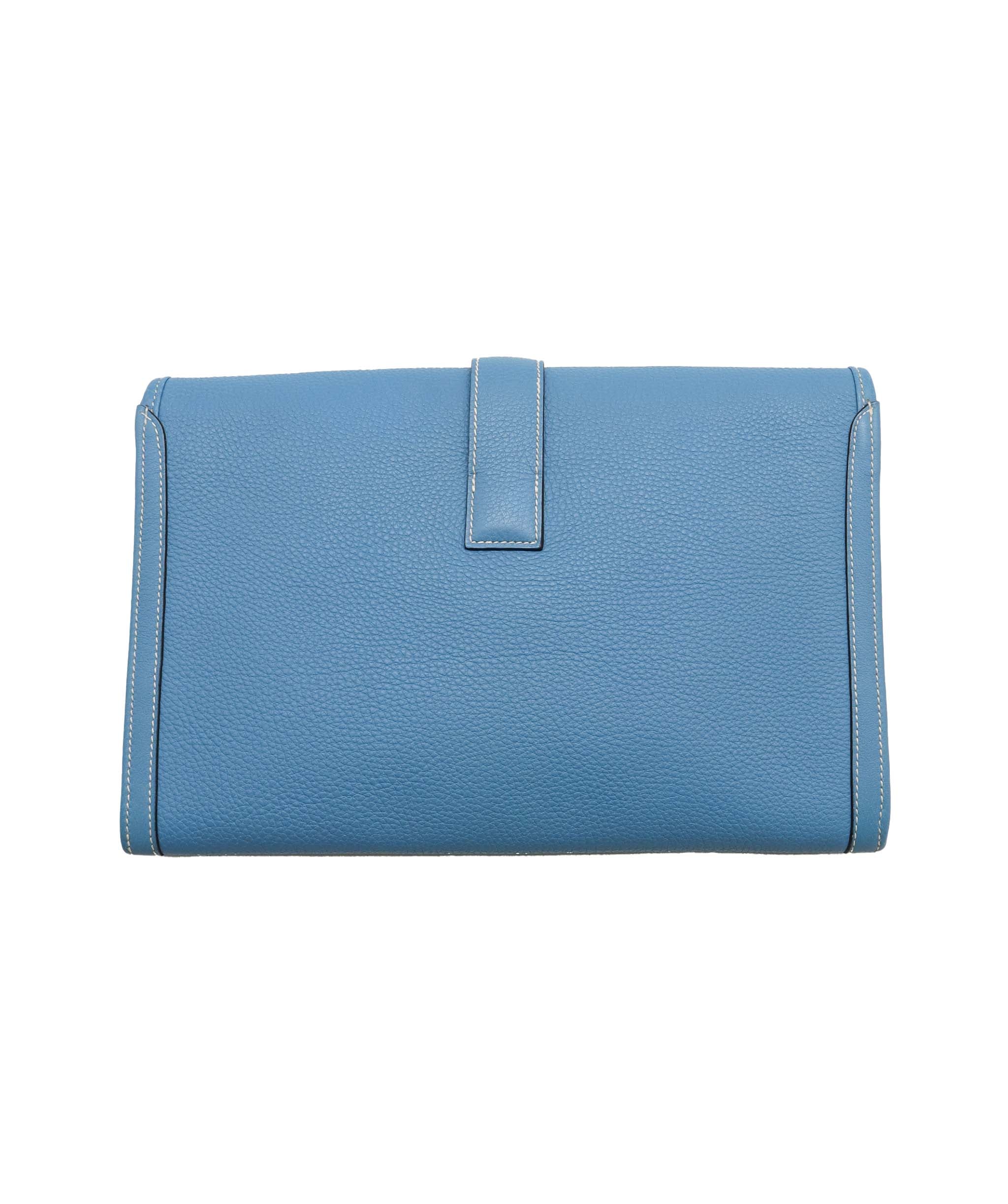 Hermès HERMES JIGE PM BLUE JEAN TAURILLON CLEMENCE □C 90251388 DXBS1315