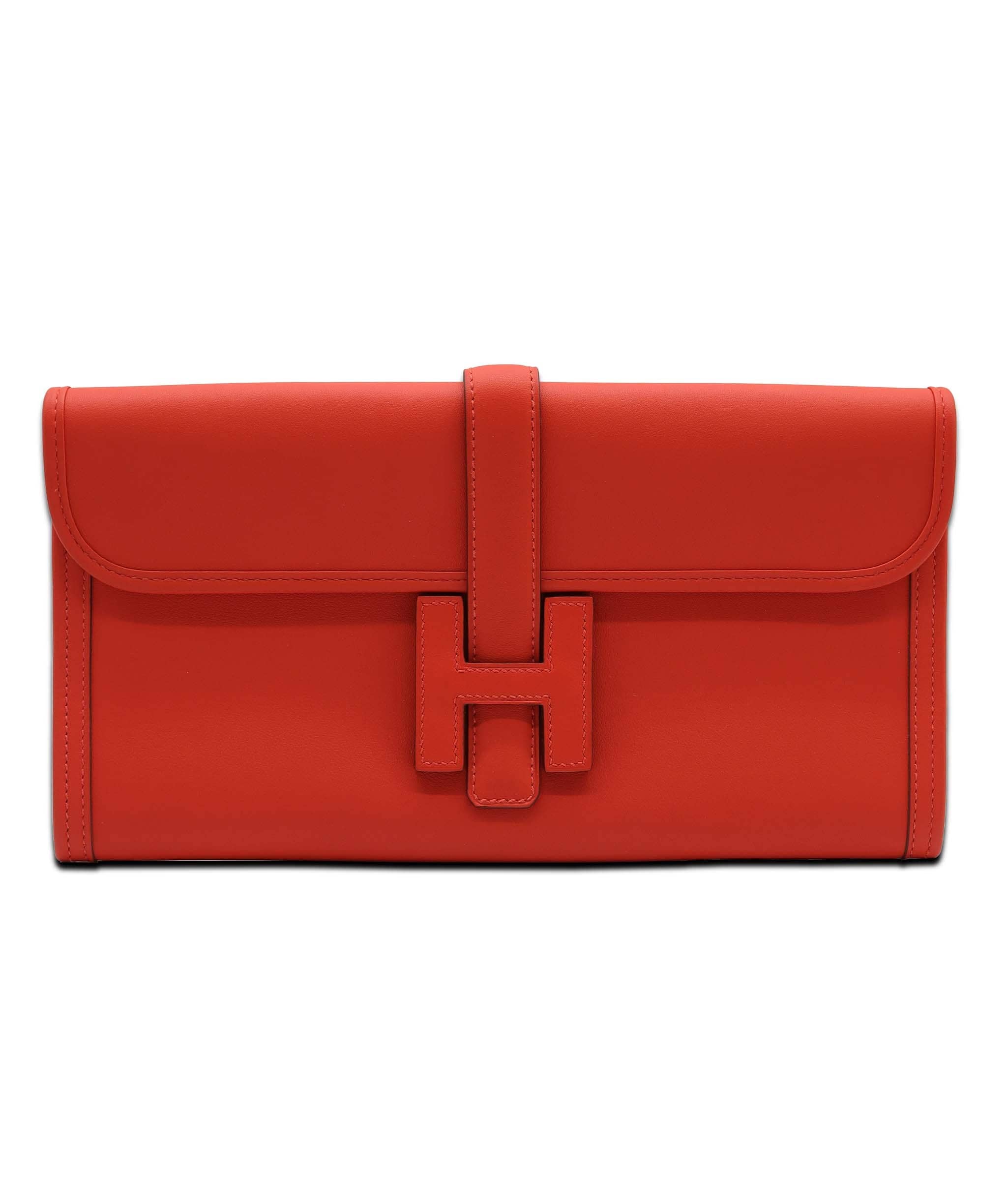 Hermès Hermes Jige Rouge Swift Stamp T DXBS6095