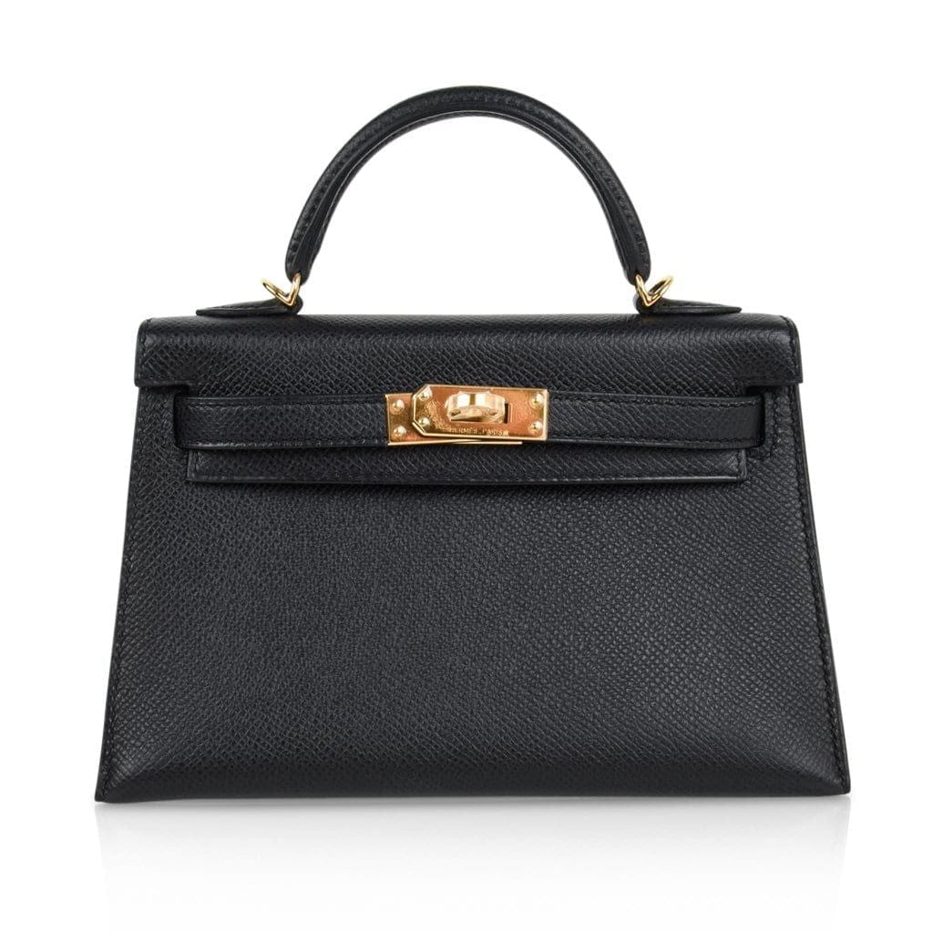 Hermès Hermes Kelly 20 Black Epsom GHW #B SKL1726