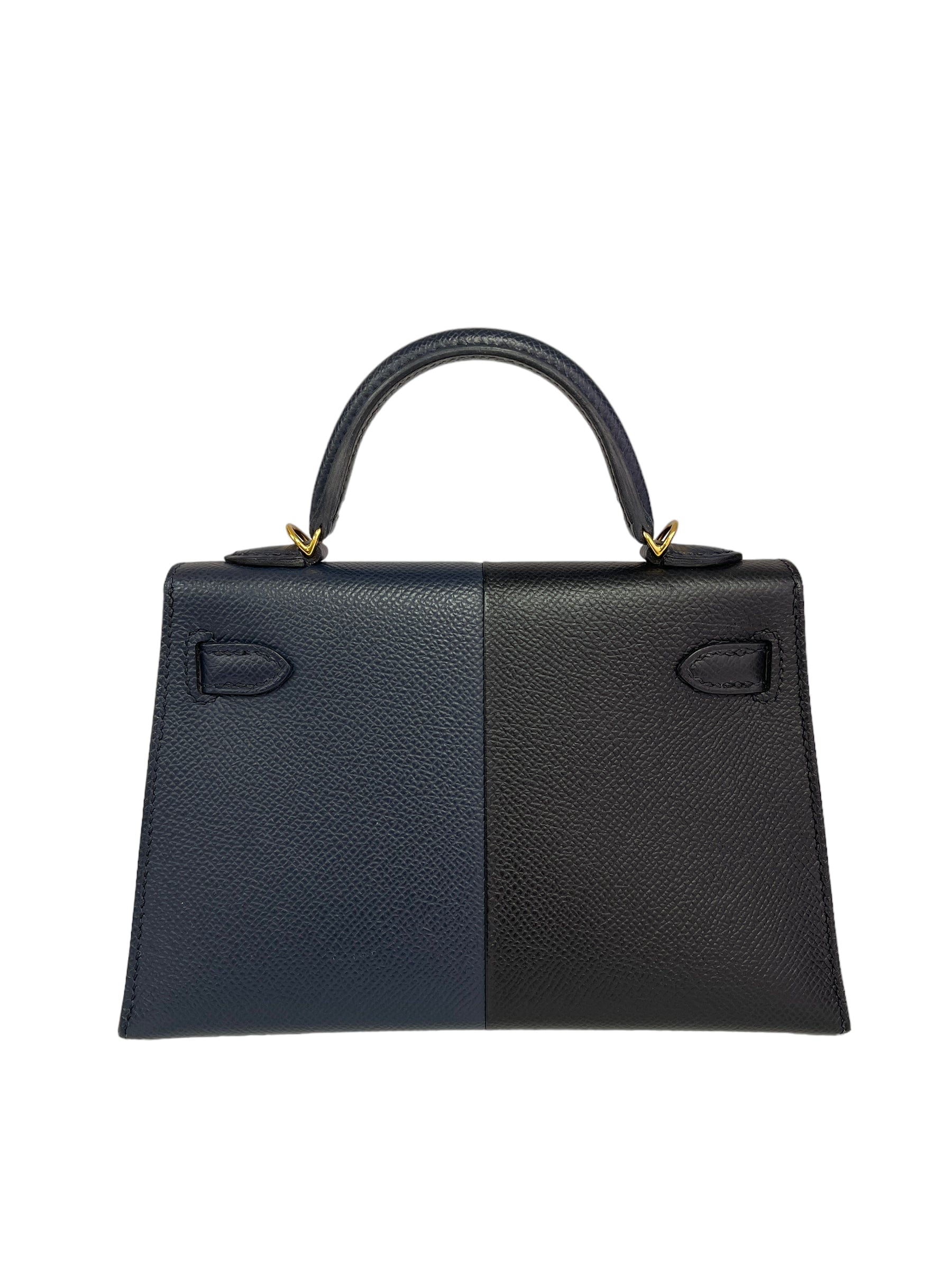 Hermès Hermes Kelly 20 Casaque Blue Indigo / Black / Rouge Grenat Epsom GHW #Z SKC1571