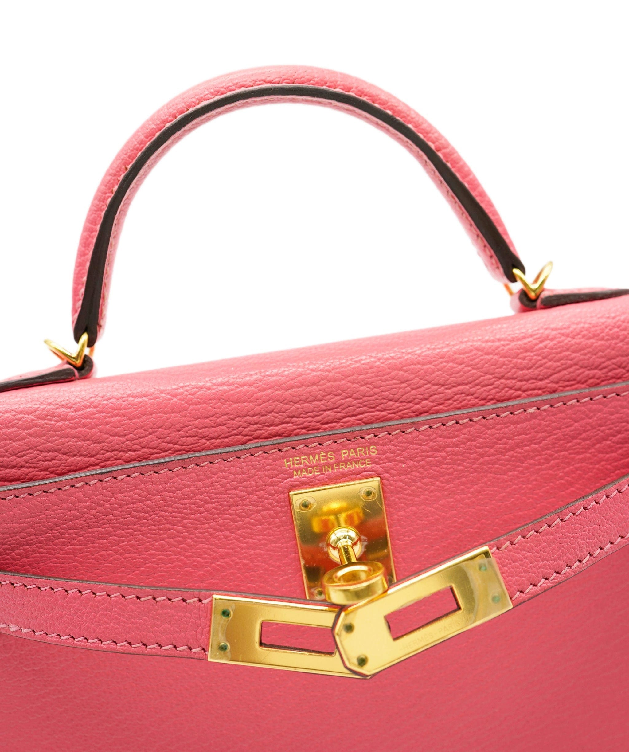 Hermès Hermes Kelly 20 Rose Lipstick Chevre GHW #A SKC1526