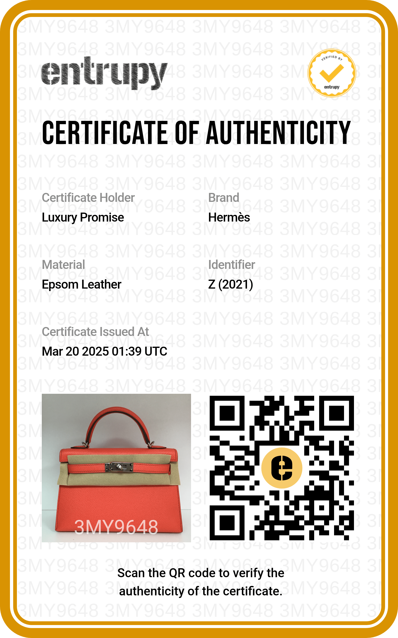 Hermès Hermes Kelly 20 Rose Texas Epsom PHW #Z DXBS3787 YEAR 2021