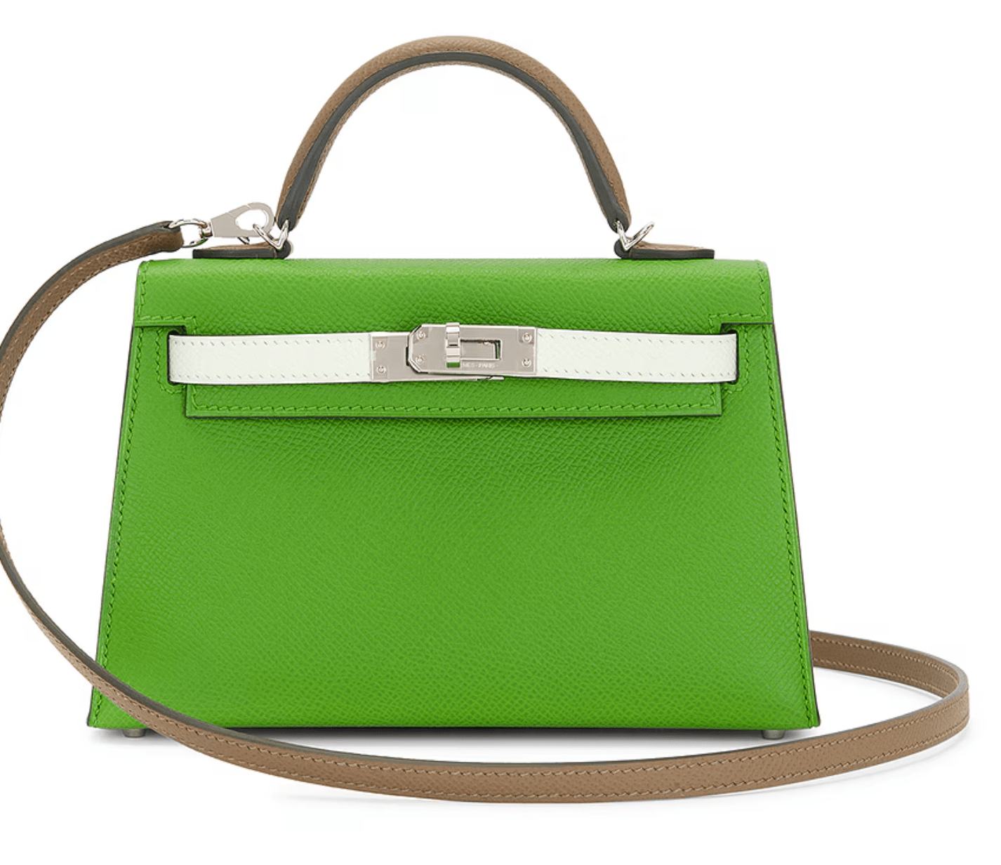 Hermès Hermes Kelly 20 Tricolor Yucca / Fizz / Etoupe Epsom PHW #B SKCB-091929