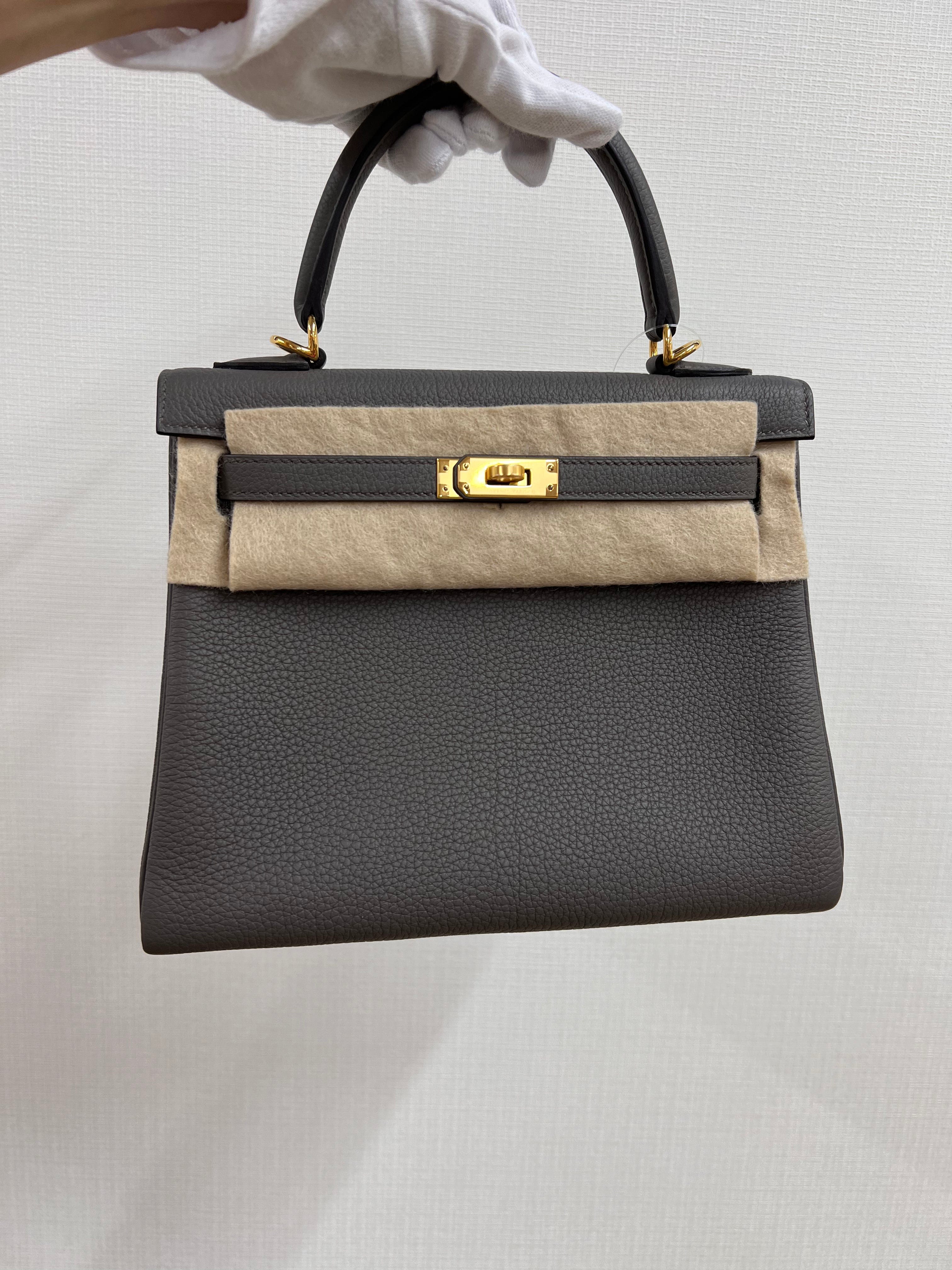 Hermès Hermes Kelly 25 Etain Togo GHW #B SKCB-109625