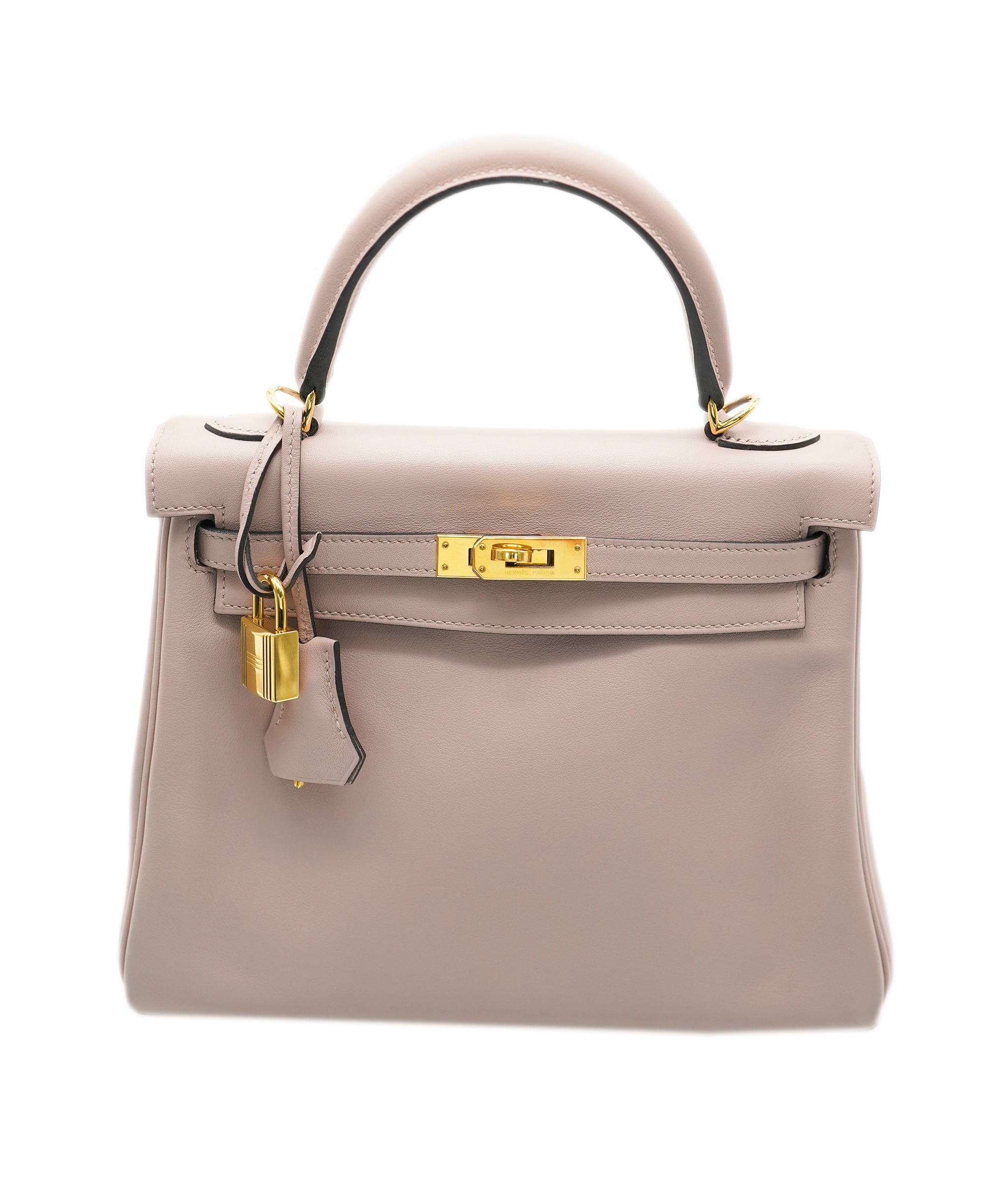 Hermès Hermes Kelly 25 Glycine Swift with GHW *From Hannah Strafford Taylors Closet*  ALC1419