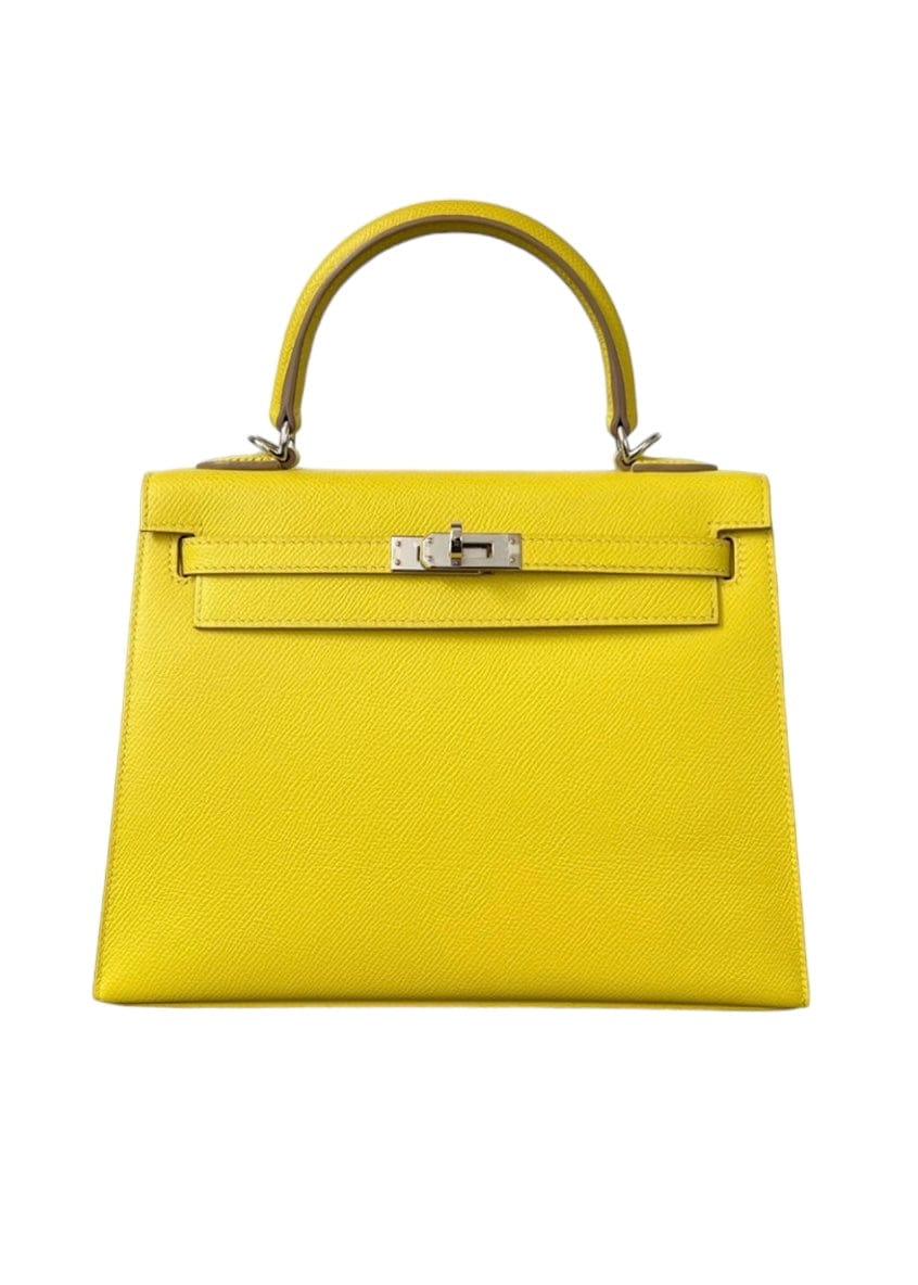 Hermès Hermes Kelly 25 Sellier Lime Epsom PHW #D SKCY006