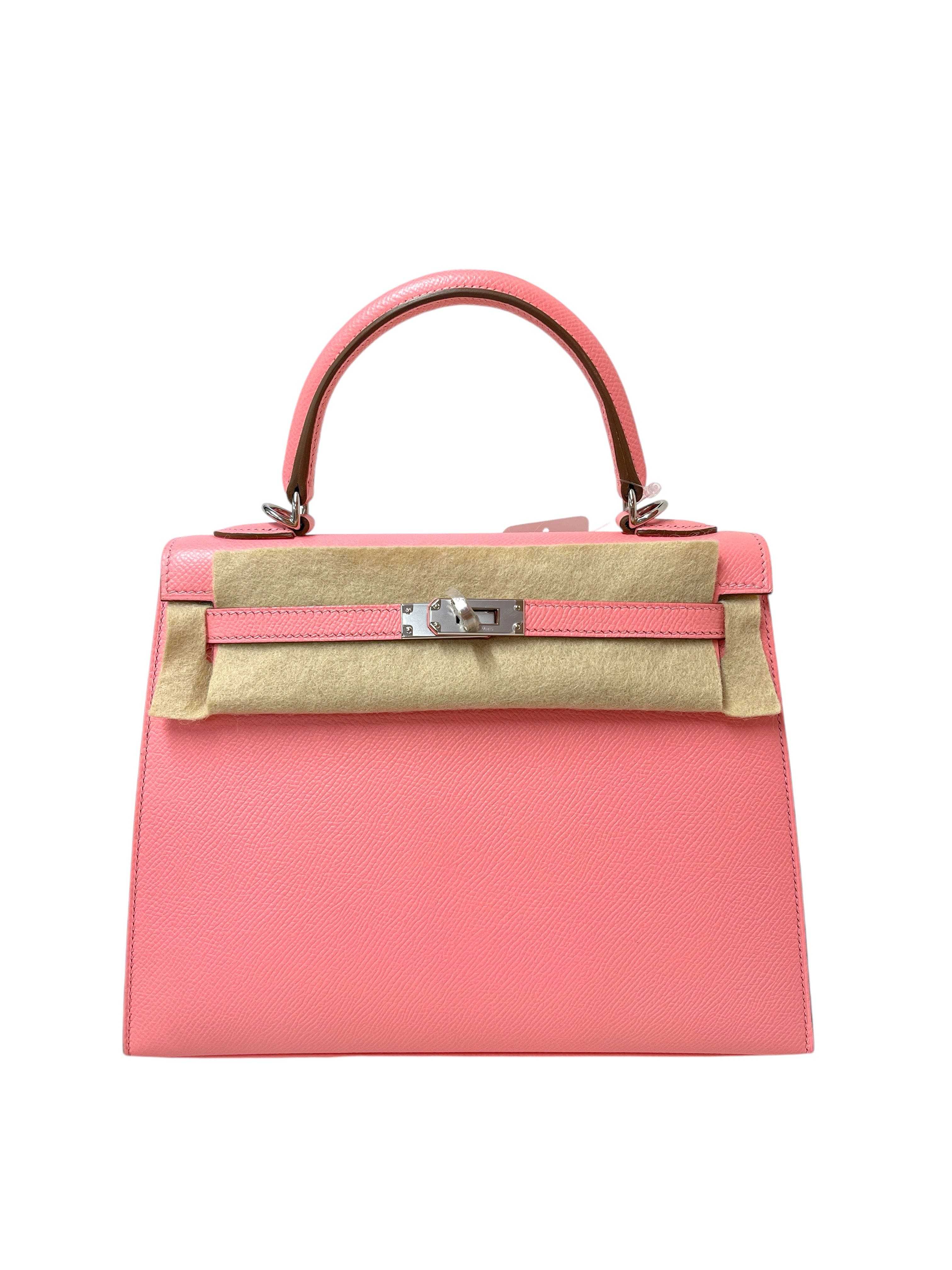 Hermès ***Hermes Kelly 25 Sellier Rose Confetti Epsom PHW #Y SKCB-112373