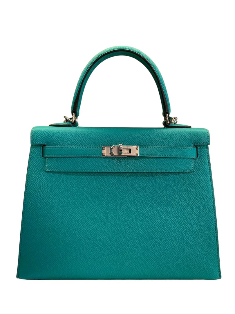 Hermès Hermes Kelly 25 Sellier Vert Verone Epsom PHW #D SKC1550