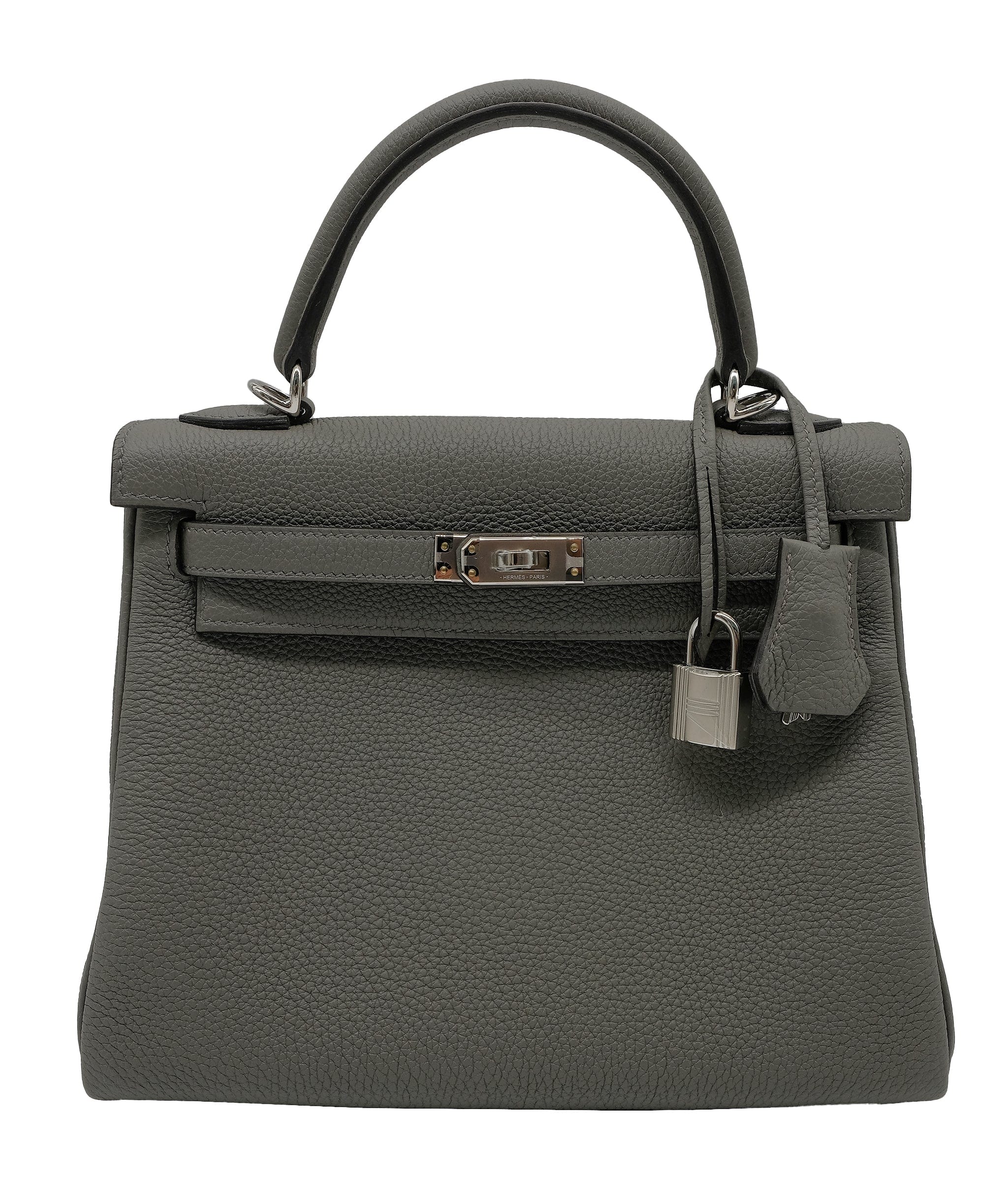 Hermès Hermes kelly 25 Togo Gris Meyer PHW Stamp B 2023 RJC3126