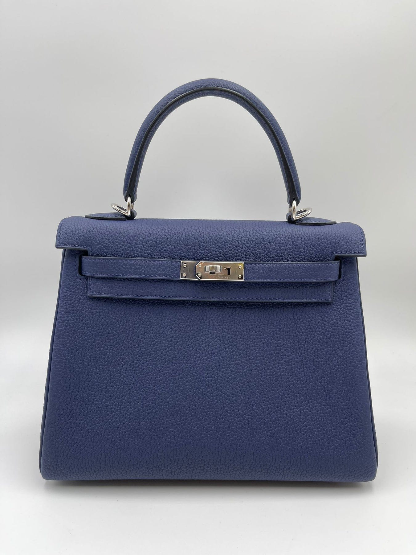 Hermès HERMÈS KELLY 25CM BLUE SAPPHIRE Togo Leather with Palladium Hardware