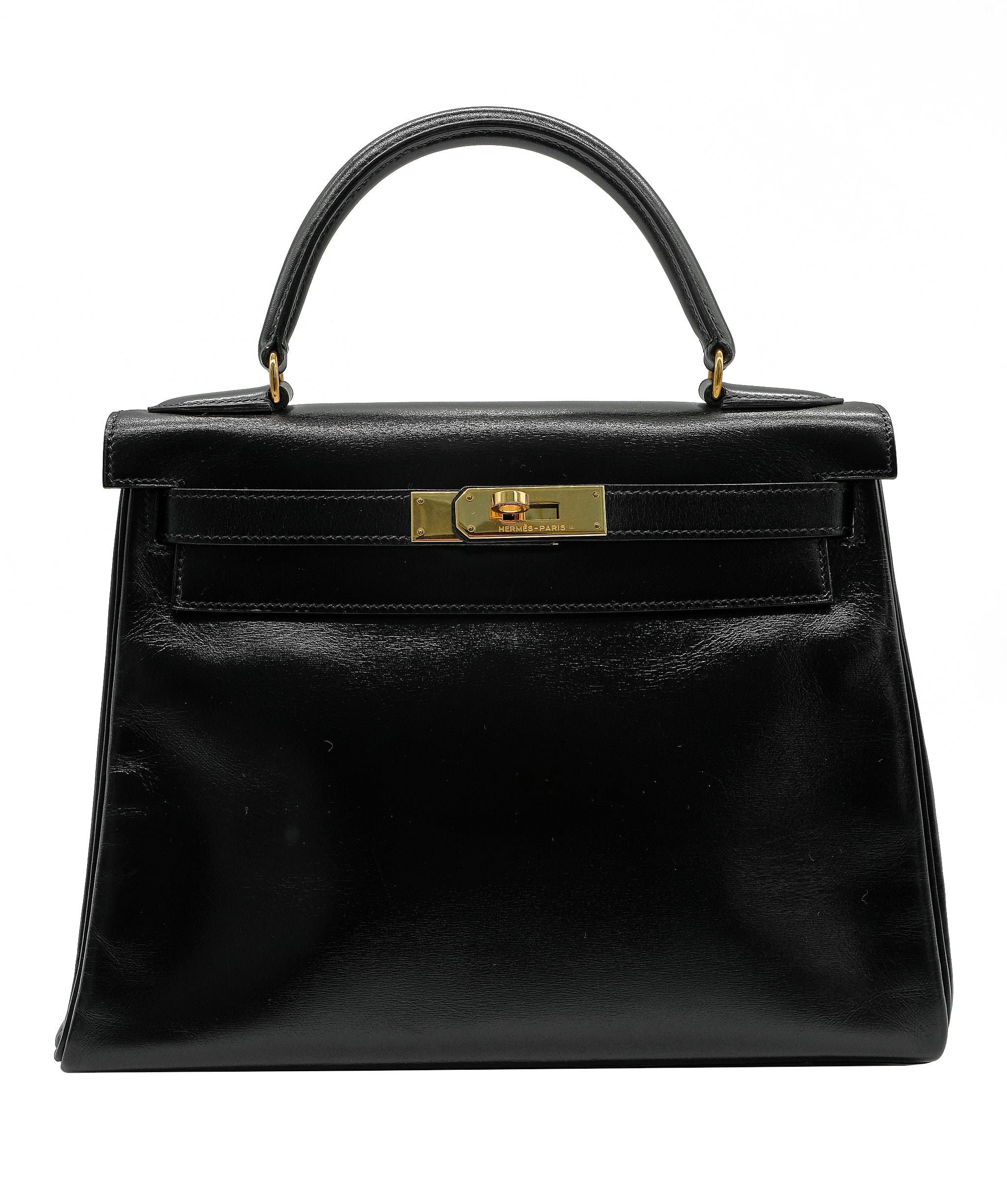 Hermès Hermes Kelly 28  Box Calf Leather Black 〇t 90189817 ASL8121