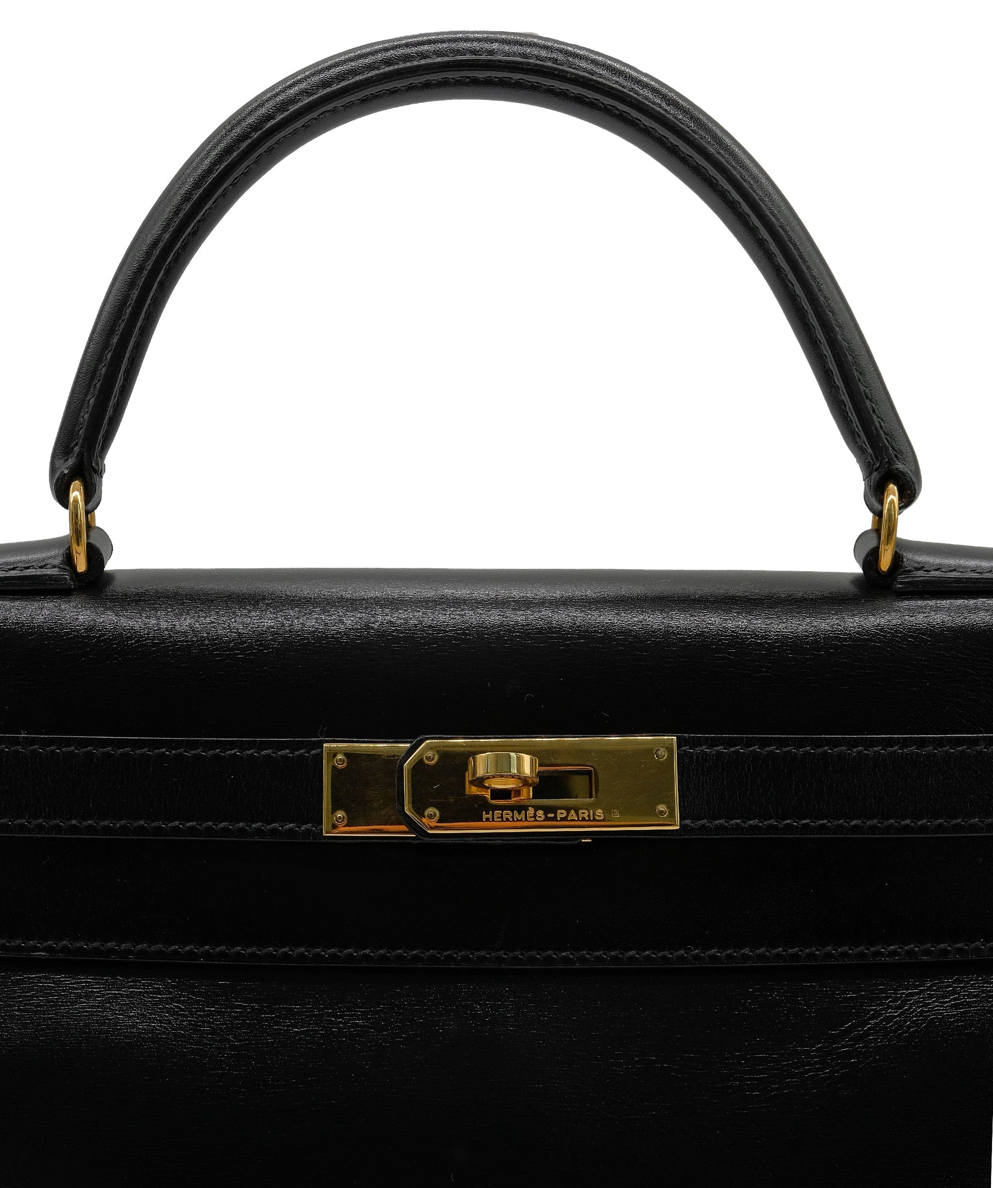 Hermès Hermes Kelly 28  Box Calf Leather Black 〇t 90189817 ASL8121