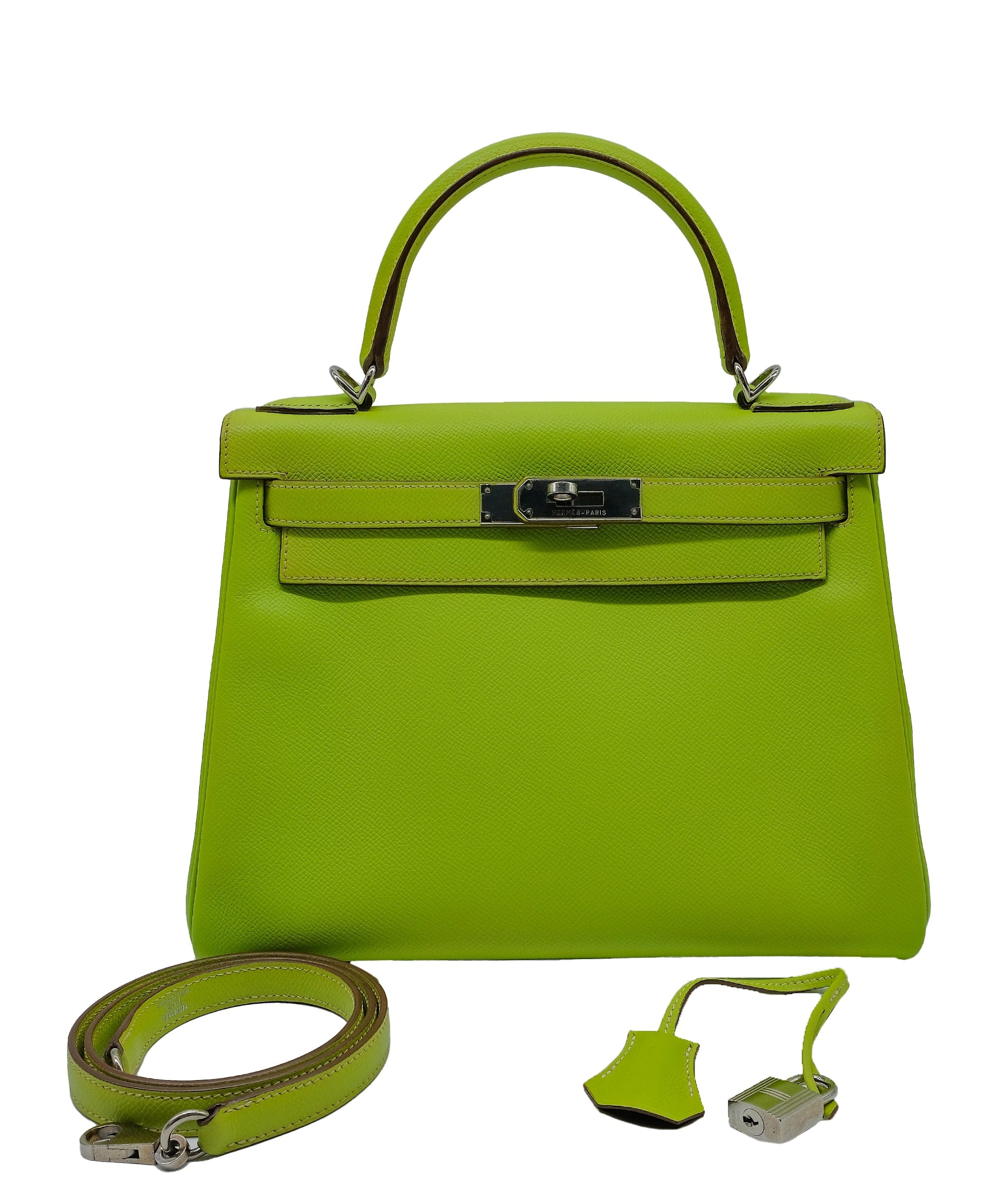 Hermès Hermes Kelly 28 Candy Kiwi / Lichen Epsom PHW #O SKL1711