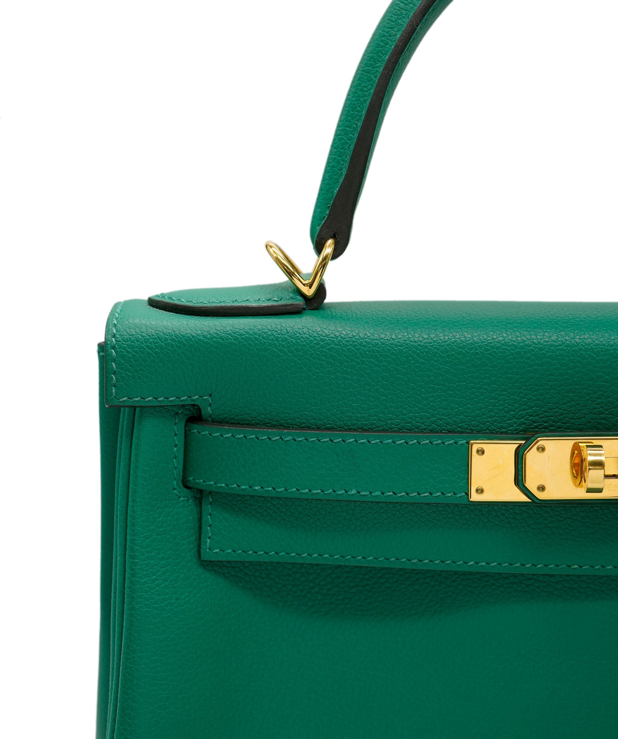 Hermès Hermes kelly 28 evercolor vert catus GHW ASL8433