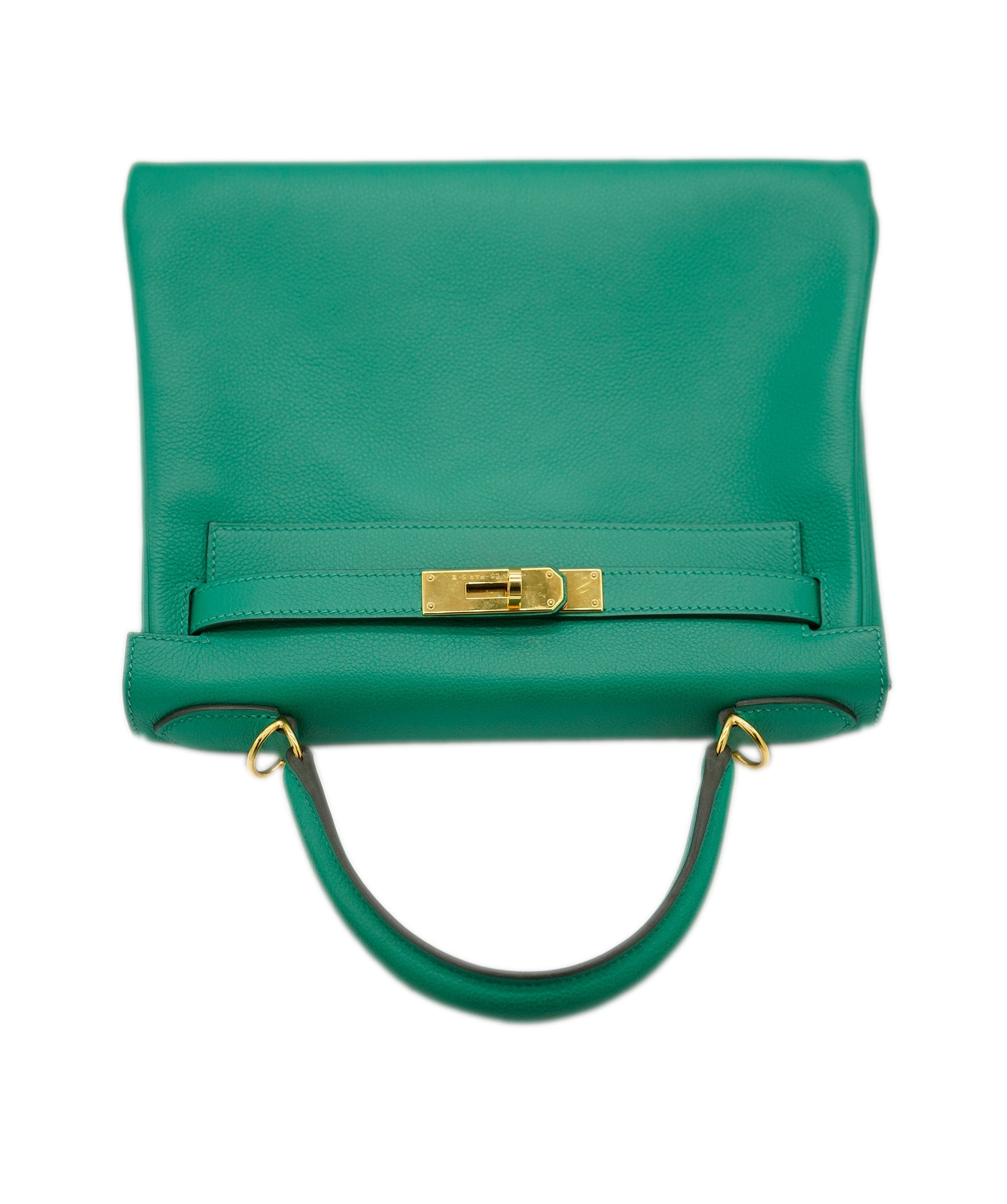 Hermès Hermes kelly 28 evercolor vert catus GHW ASL8433