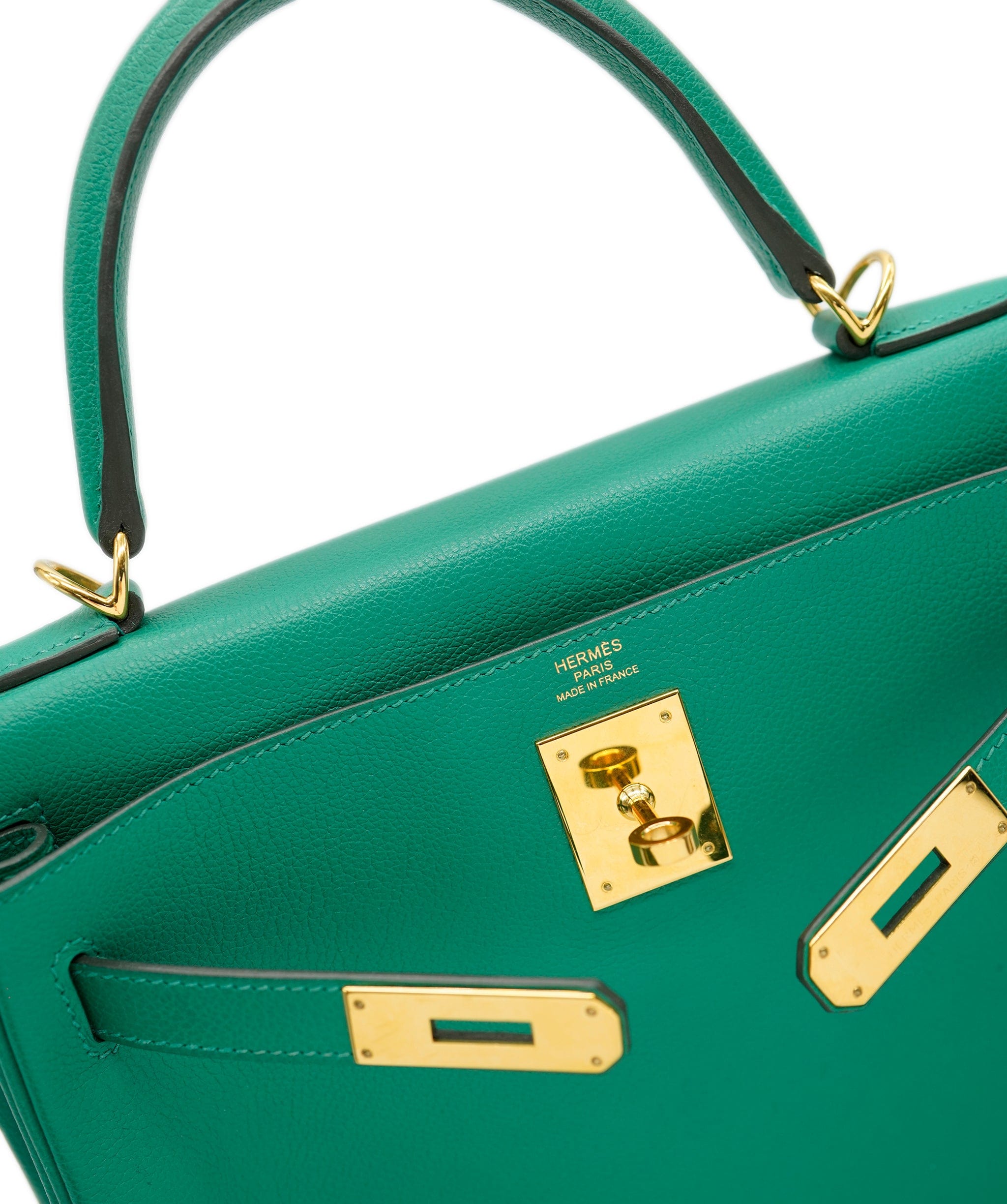 Hermès Hermes kelly 28 evercolor vert catus GHW ASL8433