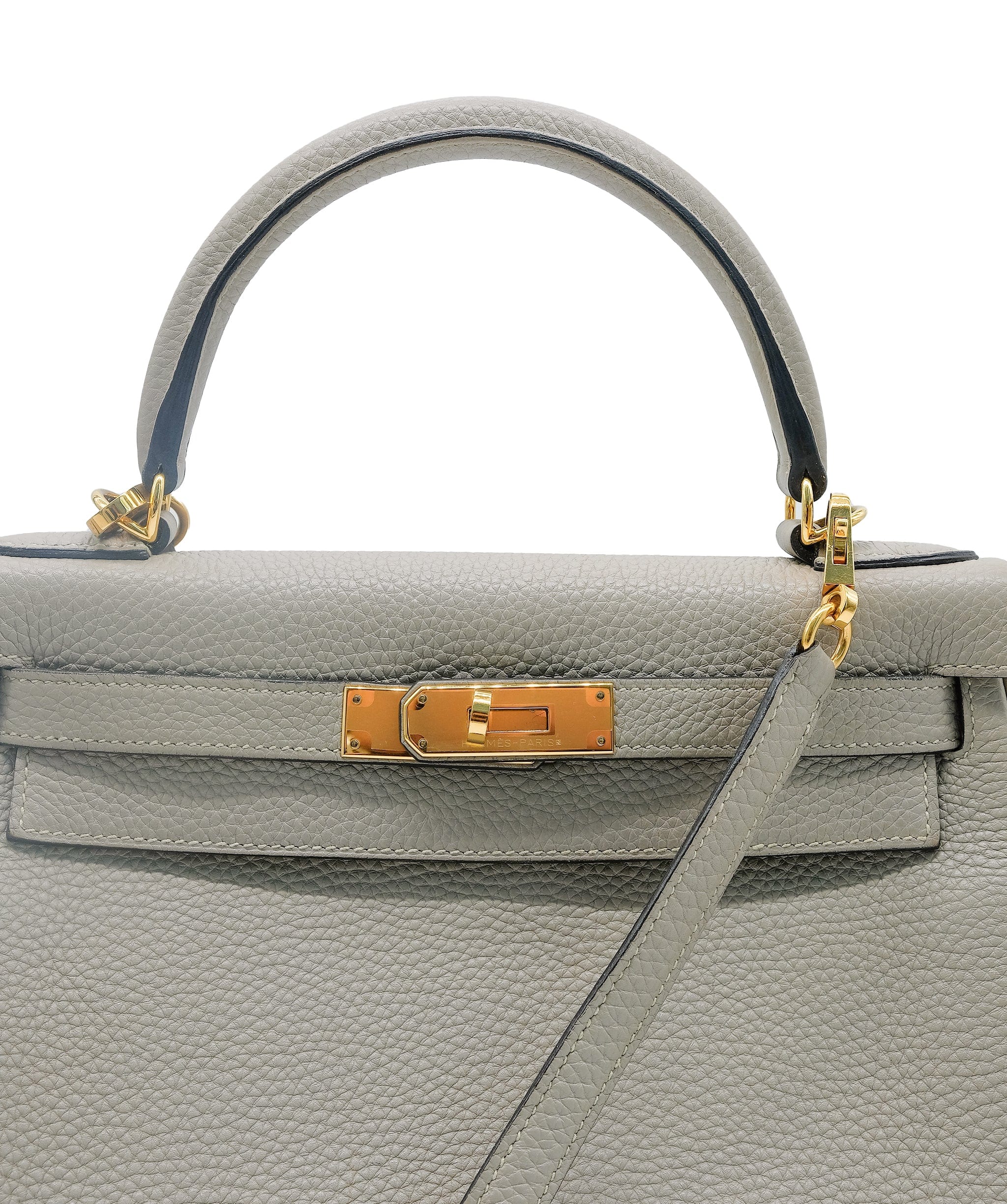 Hermès Hermes Kelly 28 Gris Tourterelle Togo GHW #R SKC1527