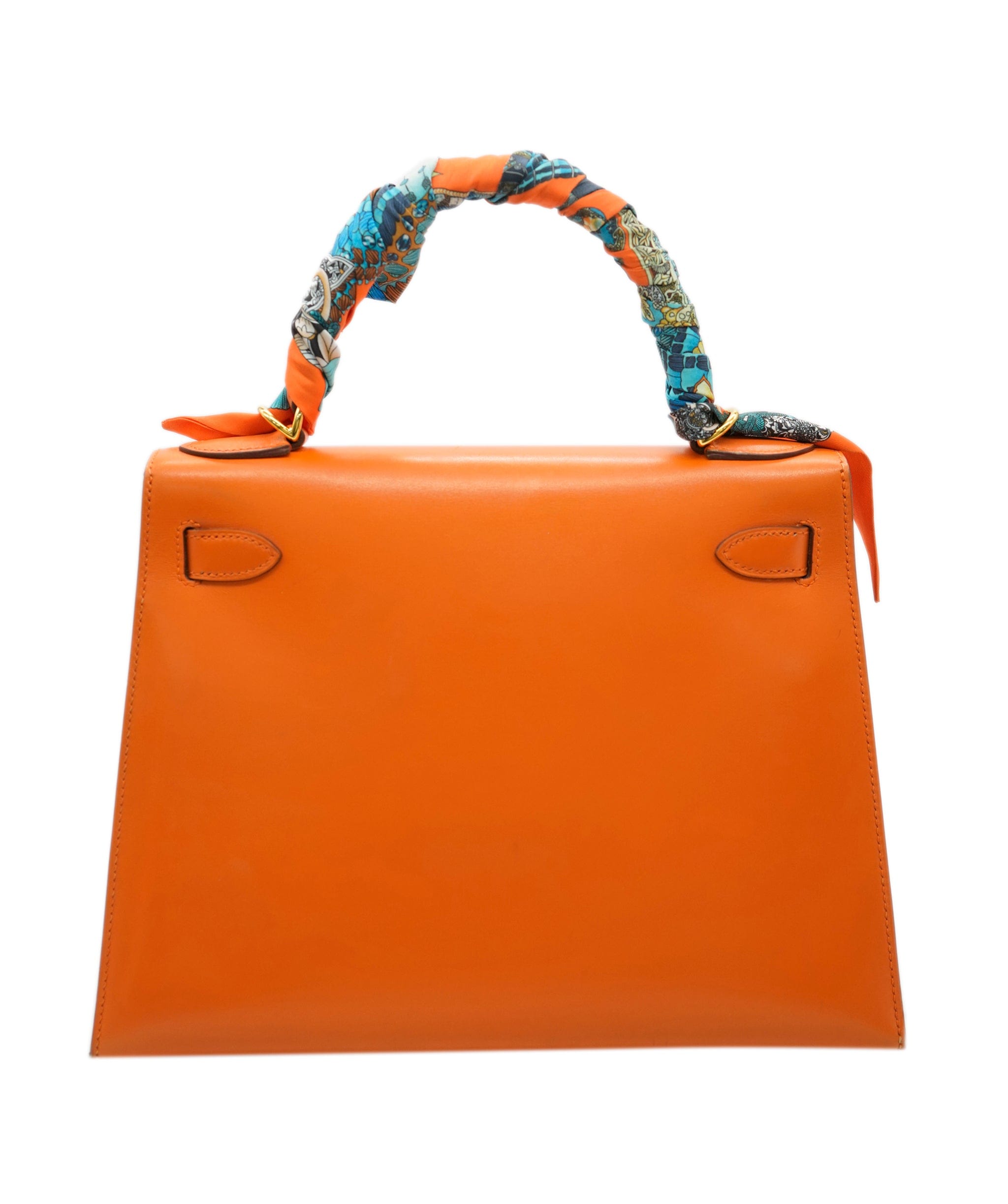 Hermès Hermes Kelly 28 Orange Box Leather With GHW *From Samia's Closet* ALC1741