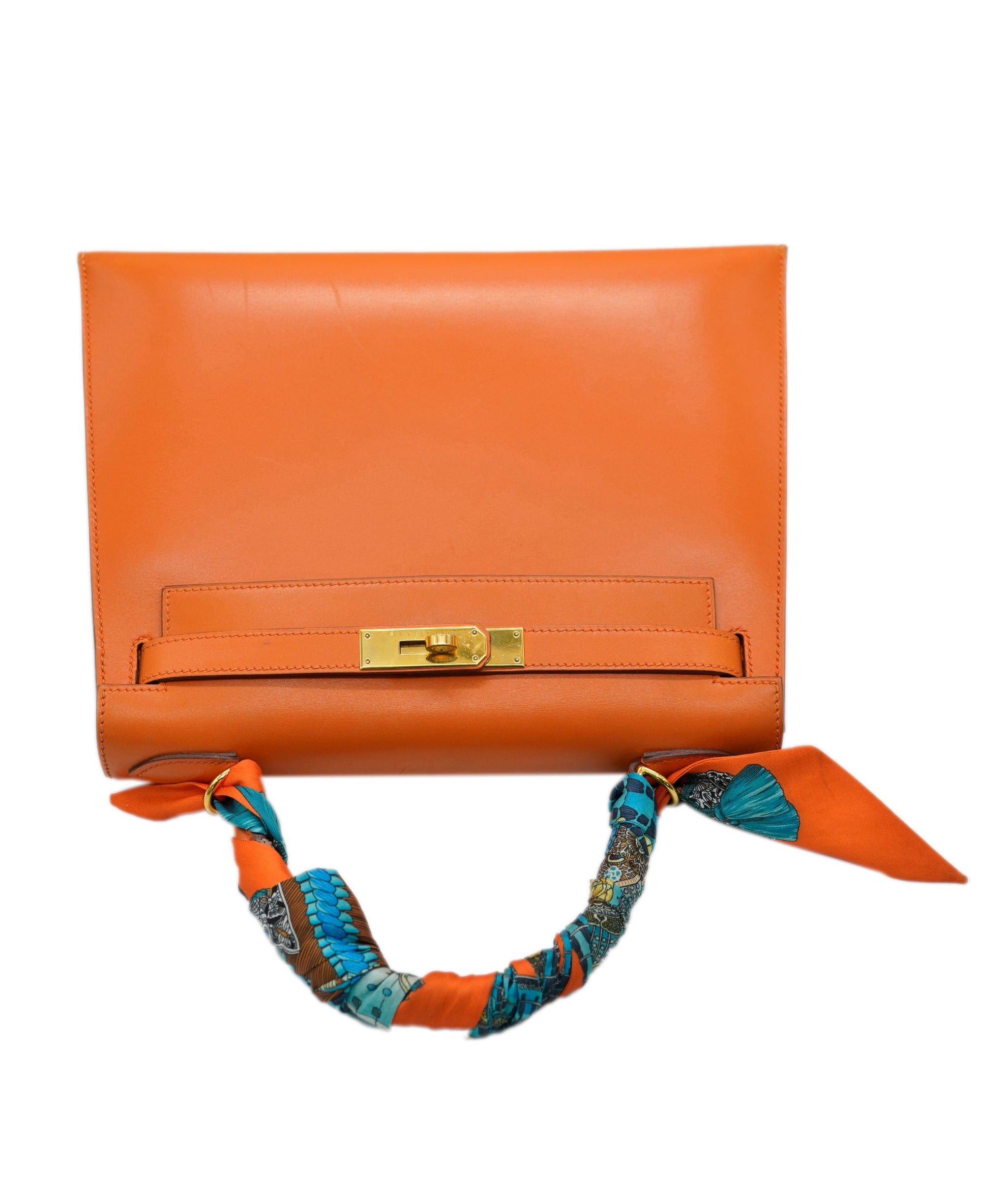 Hermès Hermes Kelly 28 Orange Box Leather With GHW *From Samia's Closet* ALC1741