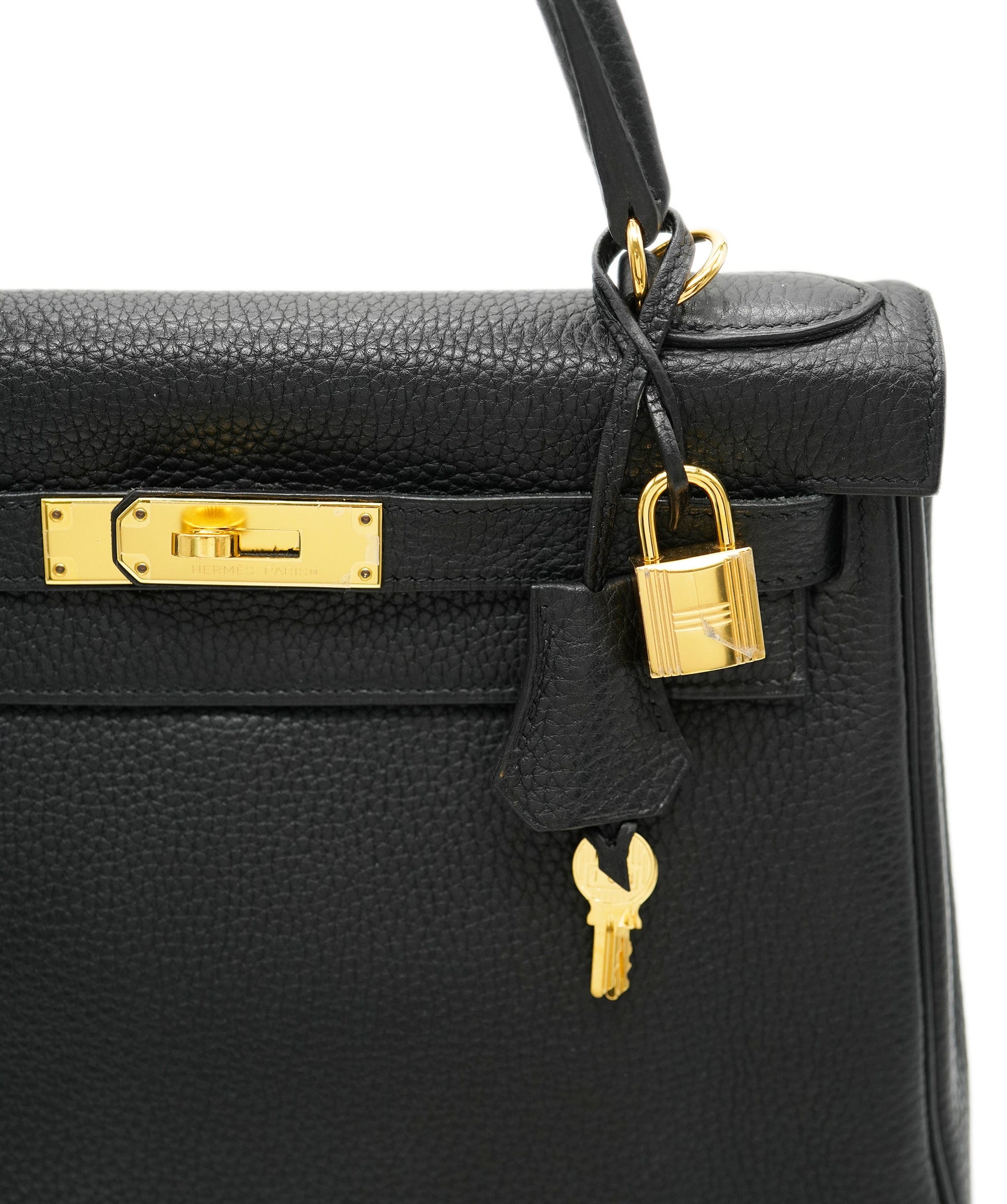 Hermès Hermès Kelly 28 Retourne Black Clemence GHW #R ASL10474