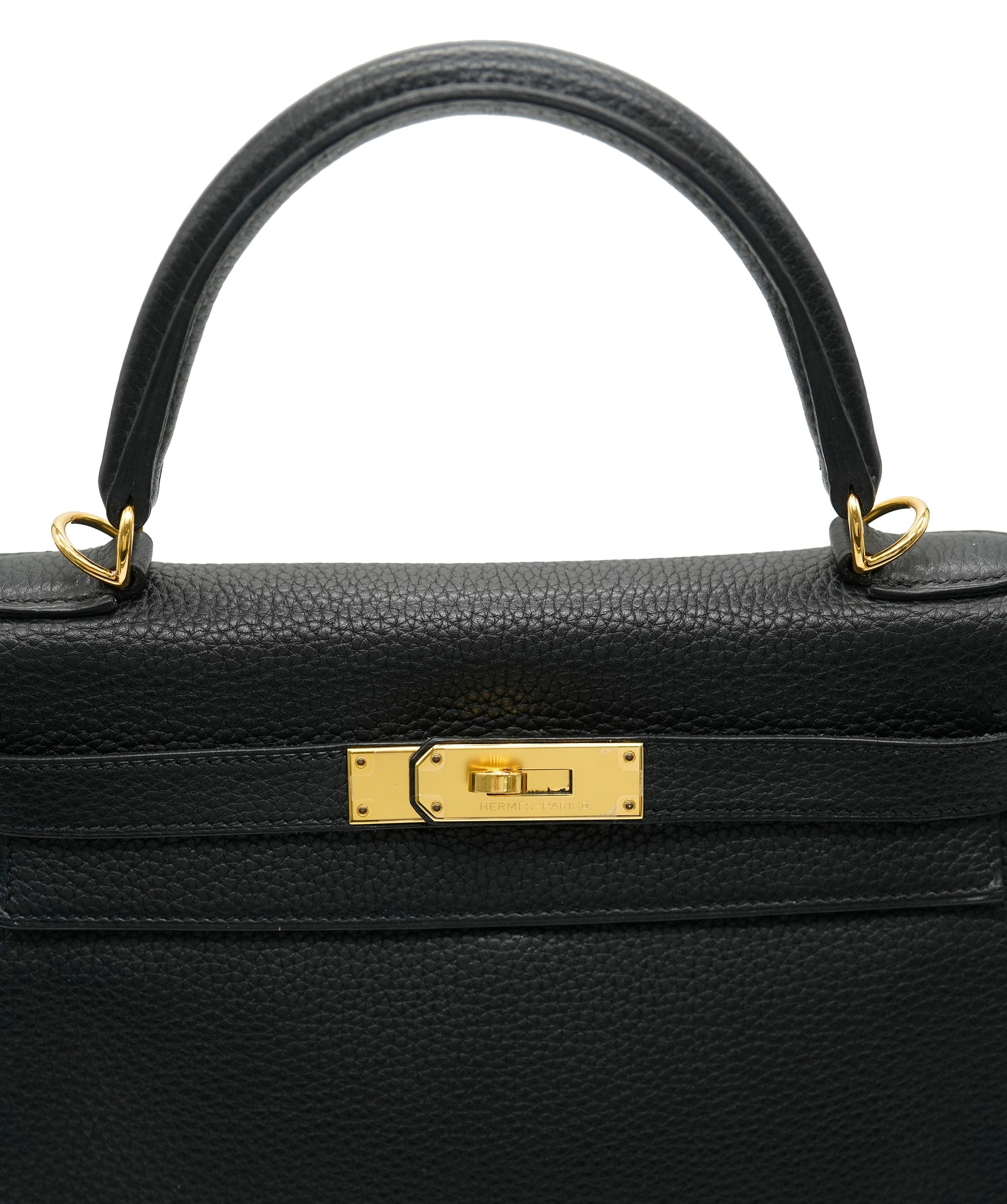 Hermès Hermès Kelly 28 Retourne Black Clemence GHW #R ASL10474