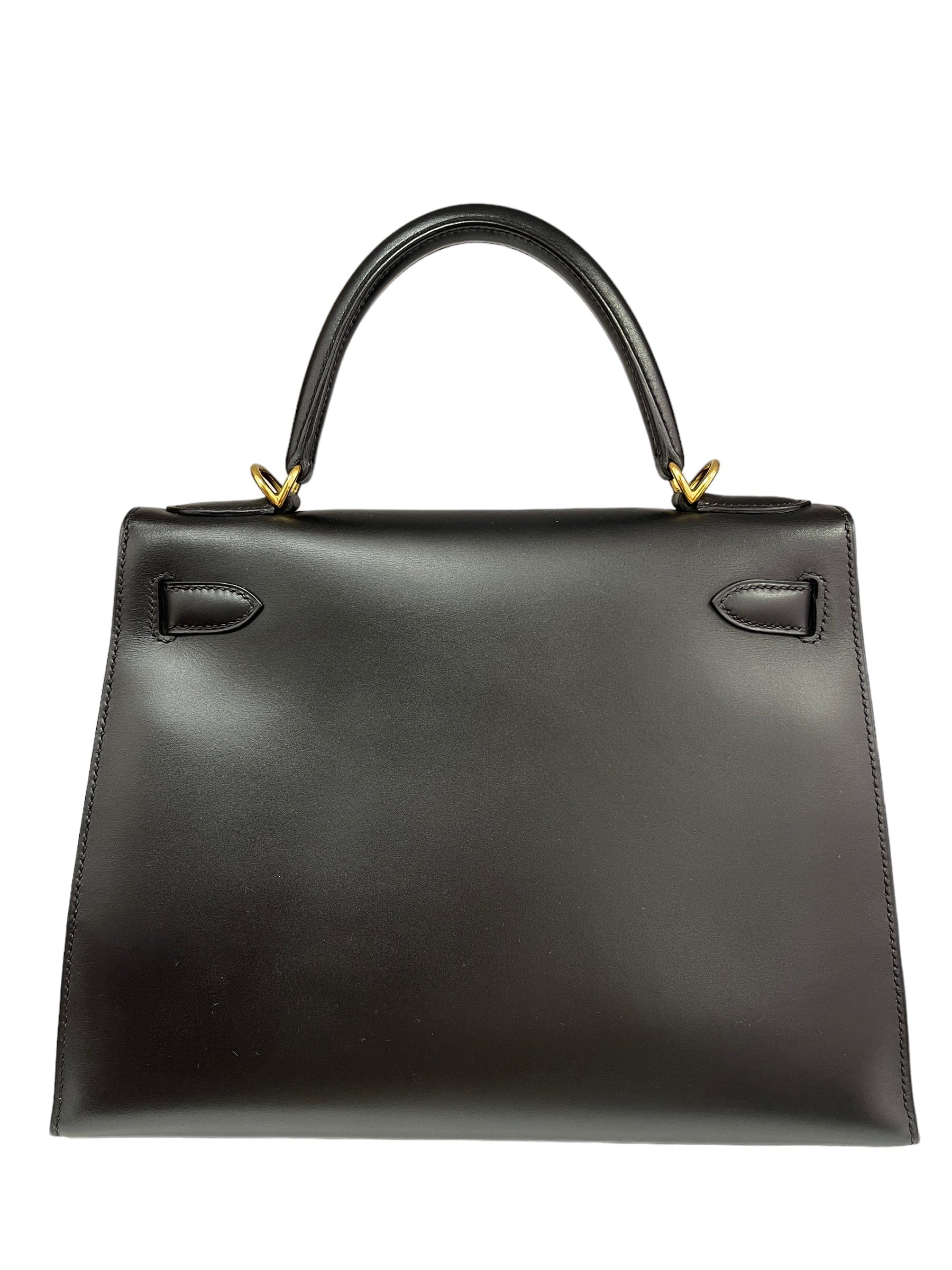 Hermès Hermes Kelly 28 Sellier Black Boxcalf GHW #E SKL1703