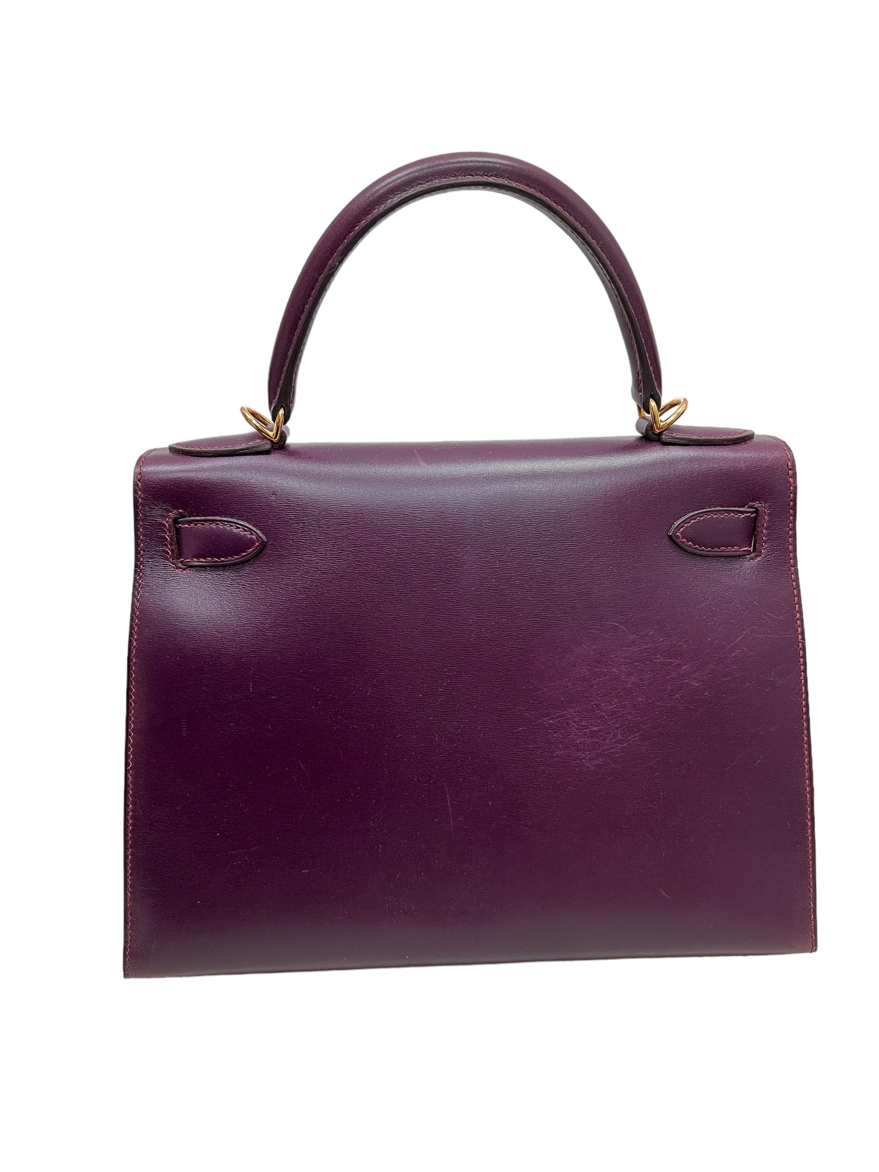 Hermès Hermès Kelly 28 Sellier Raisin Boxcalf GHW #E SKC1736