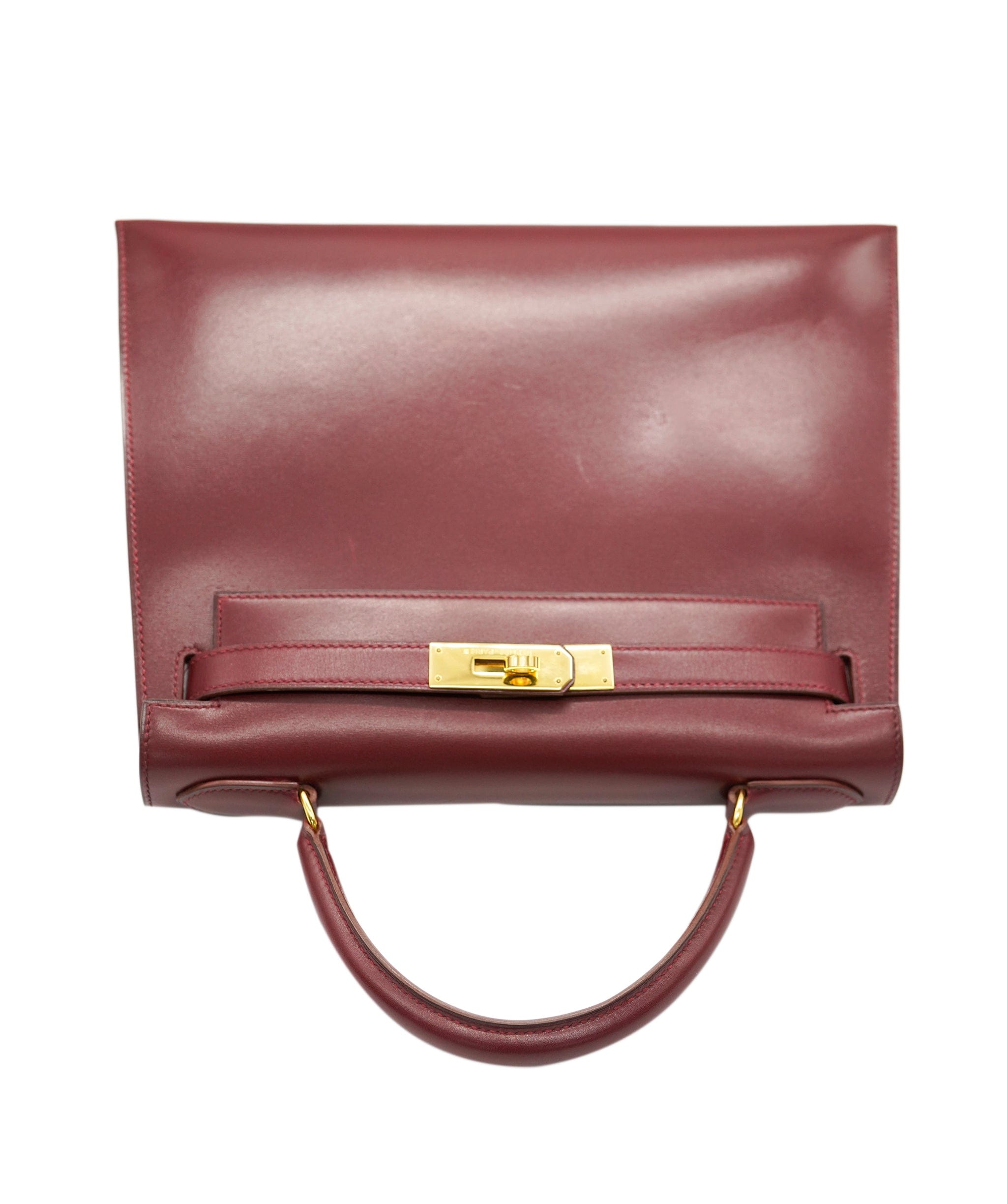 Hermès HERMES KELLY 28 SELLIER ROUGE H BOXCALF HAND SHOULDER BAG V DBXS0002