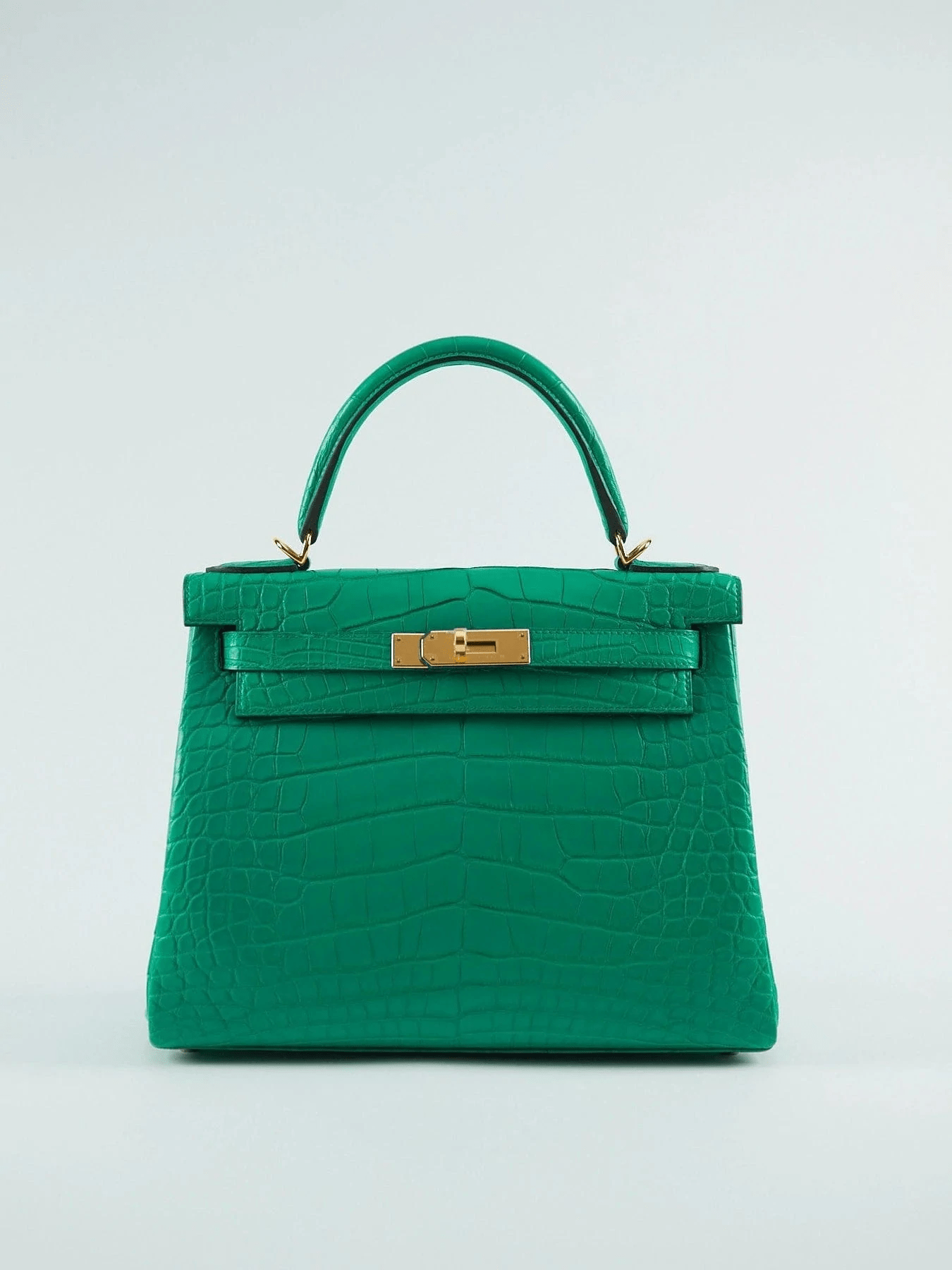 Hermès HERMÈS KELLY 28CM VERT JADE Matte Alligator Leather with Gold Hardware Regular price£58,950.00