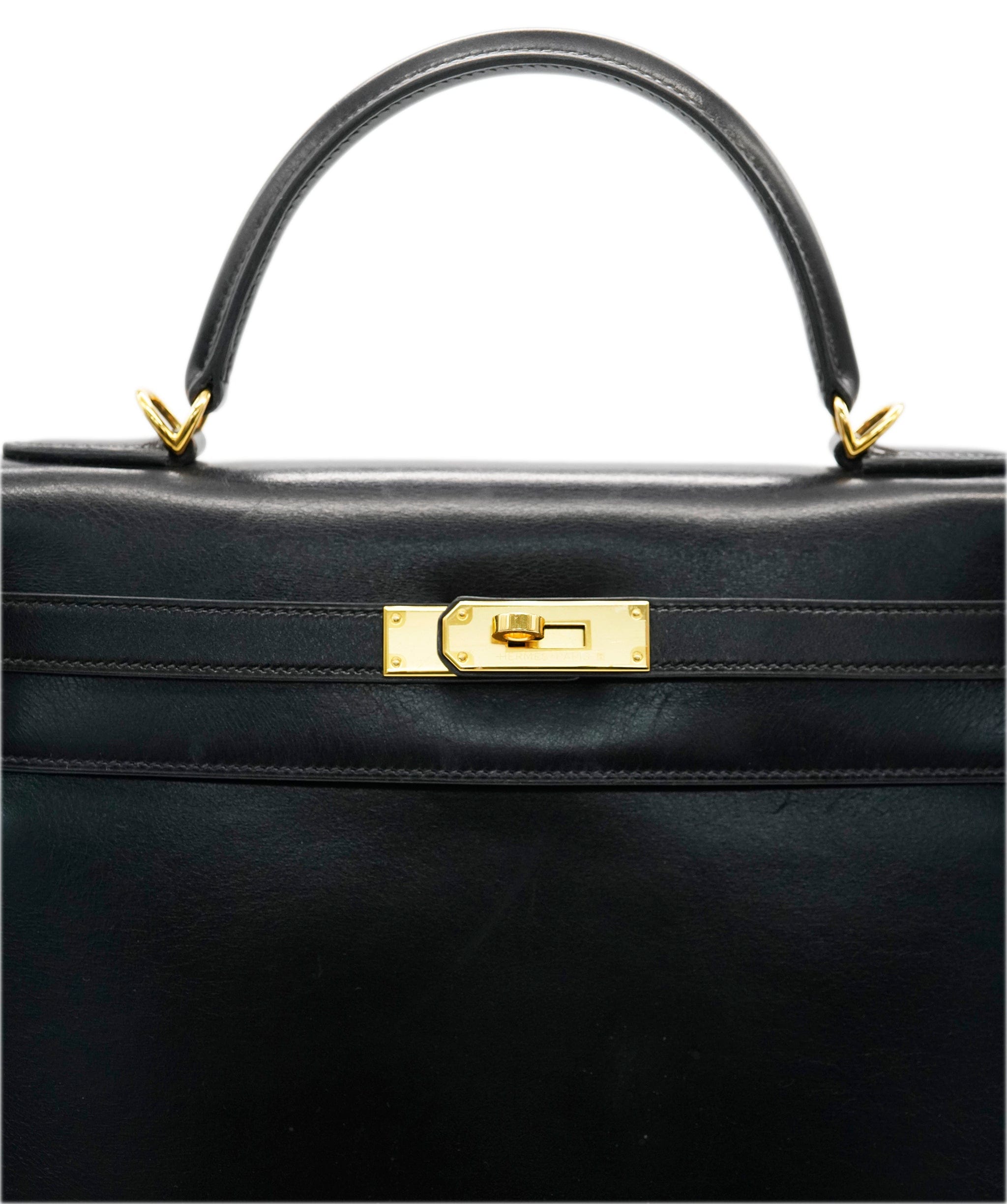 Hermès Hermes Kelly 32 Black Box with GHW *From Samia's Wardrobe*  ALC1658