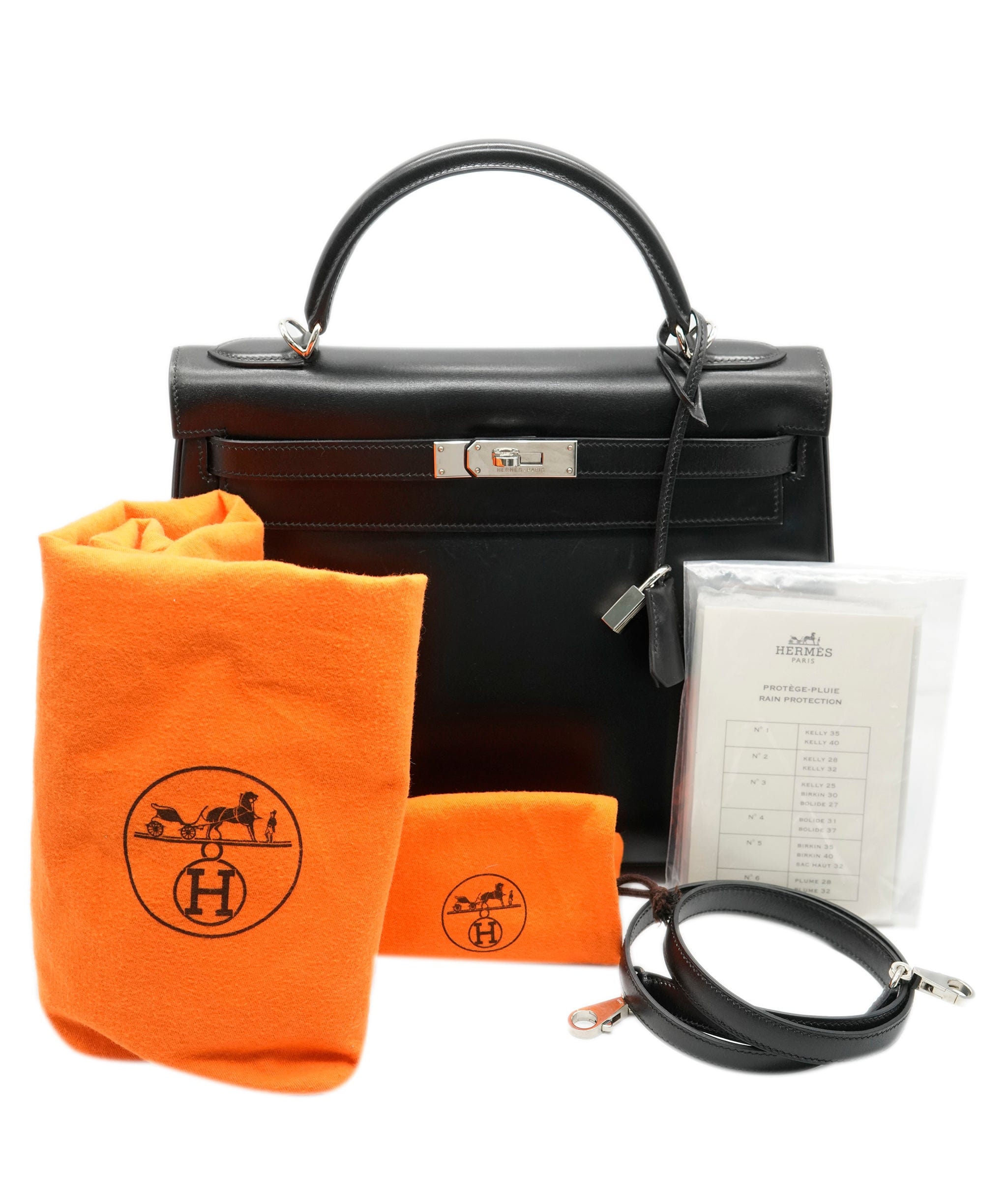 Hermès Hermès Kelly 32 Black Box with PHW - ASL10261